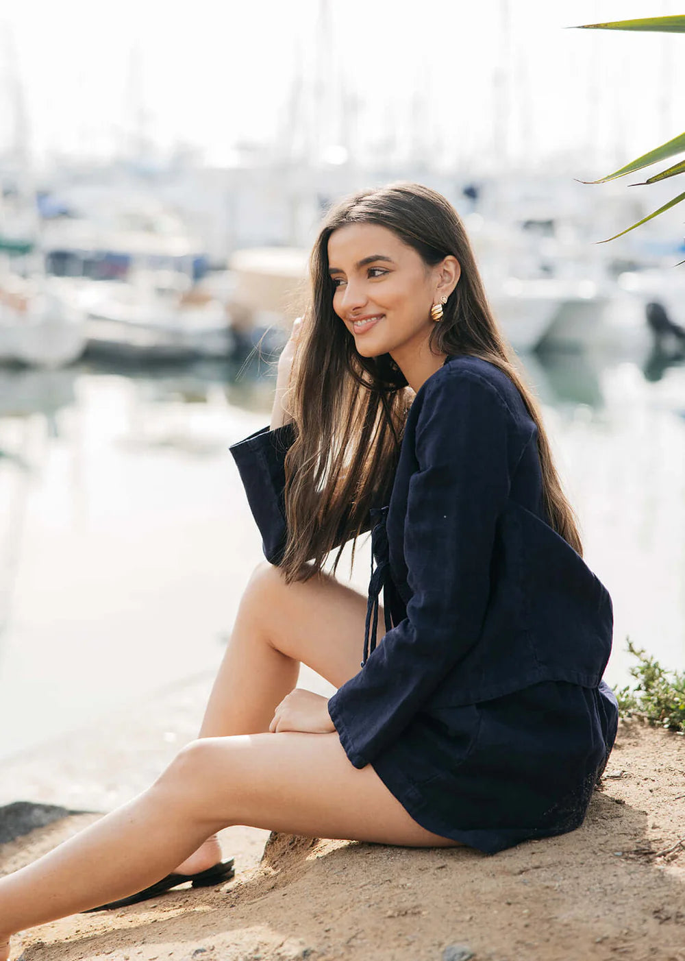 Navy Hudson Linen Short
