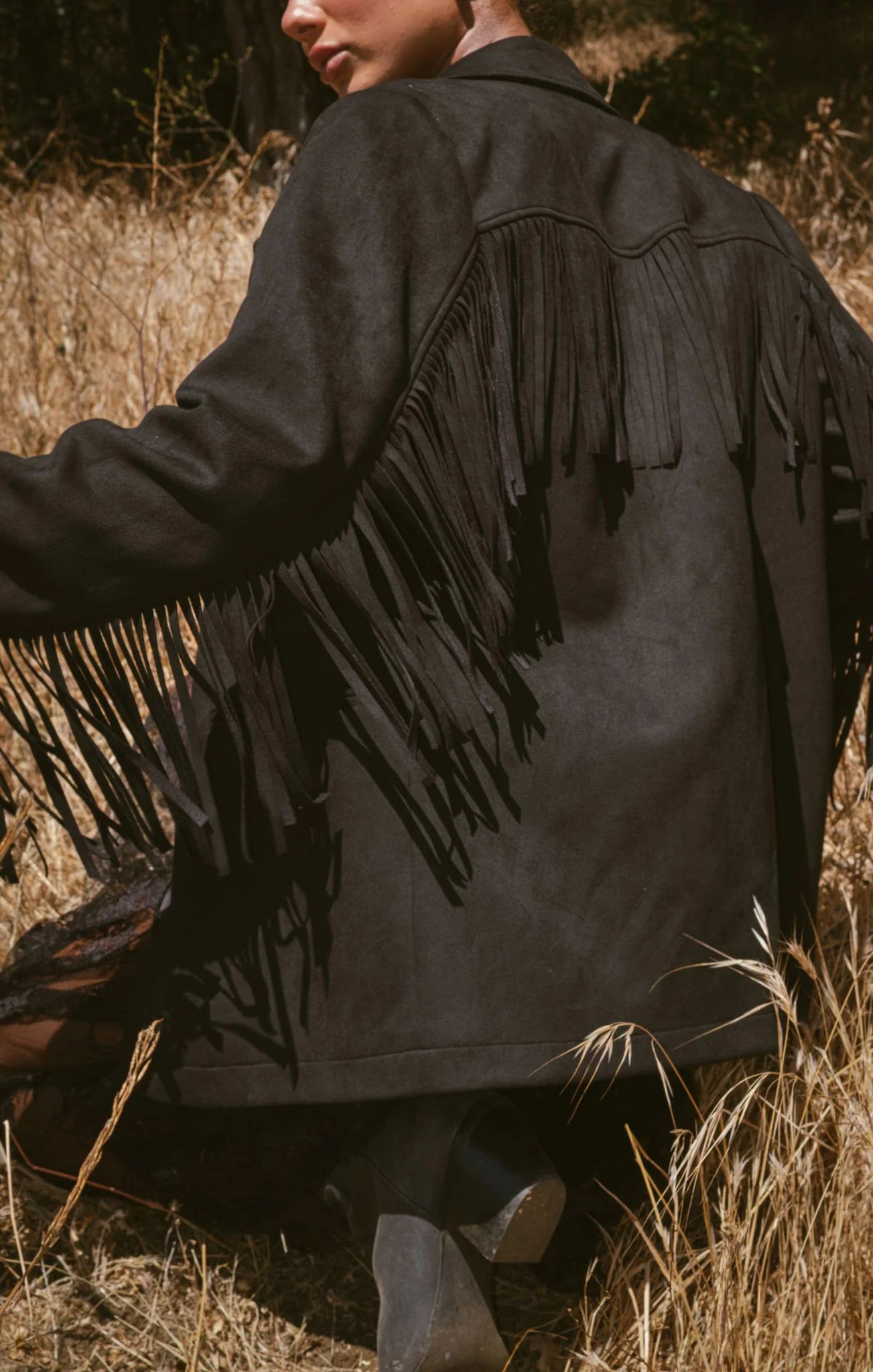 Black Sierra Fringe Jacket