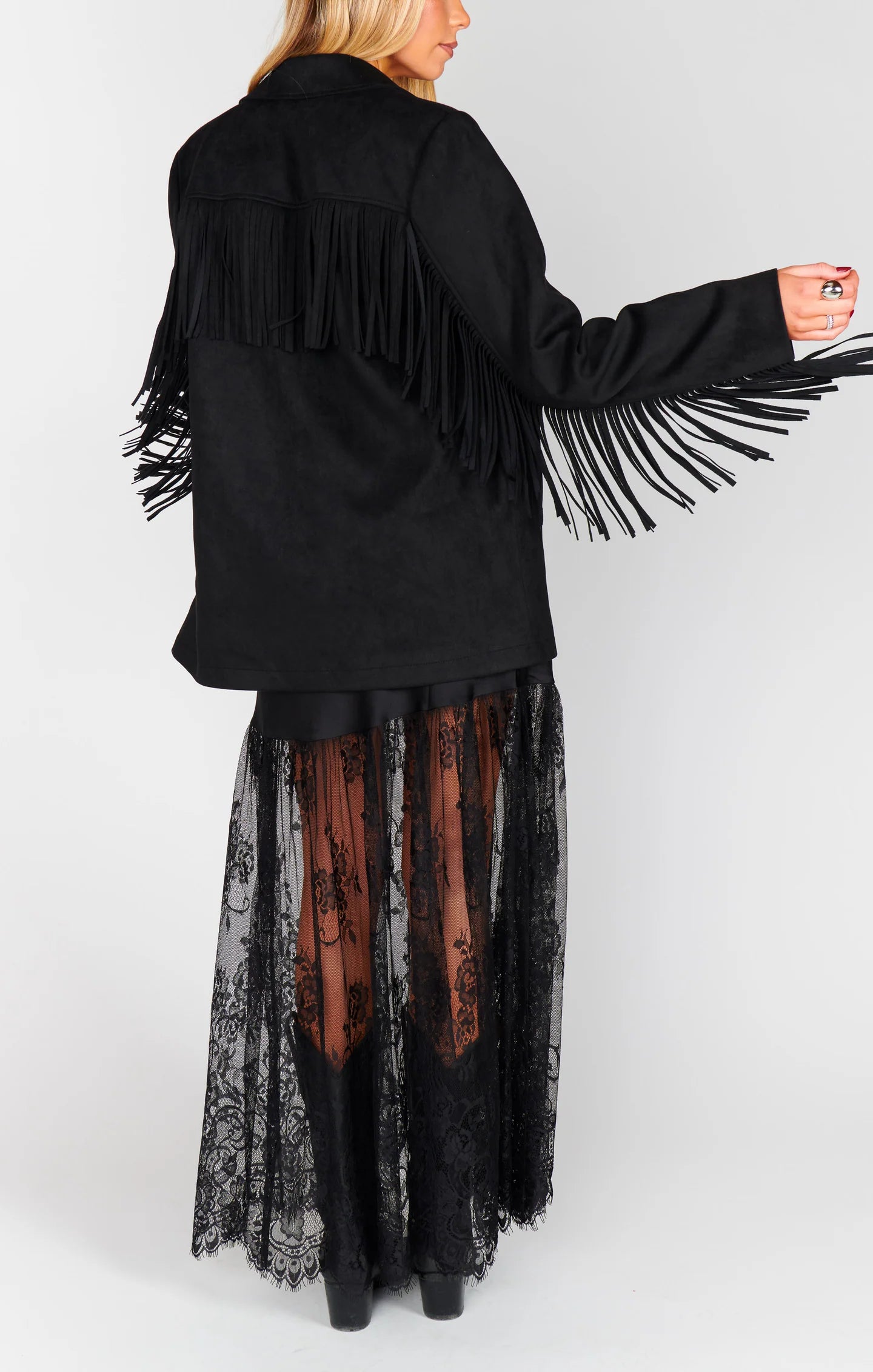Black Sierra Fringe Jacket