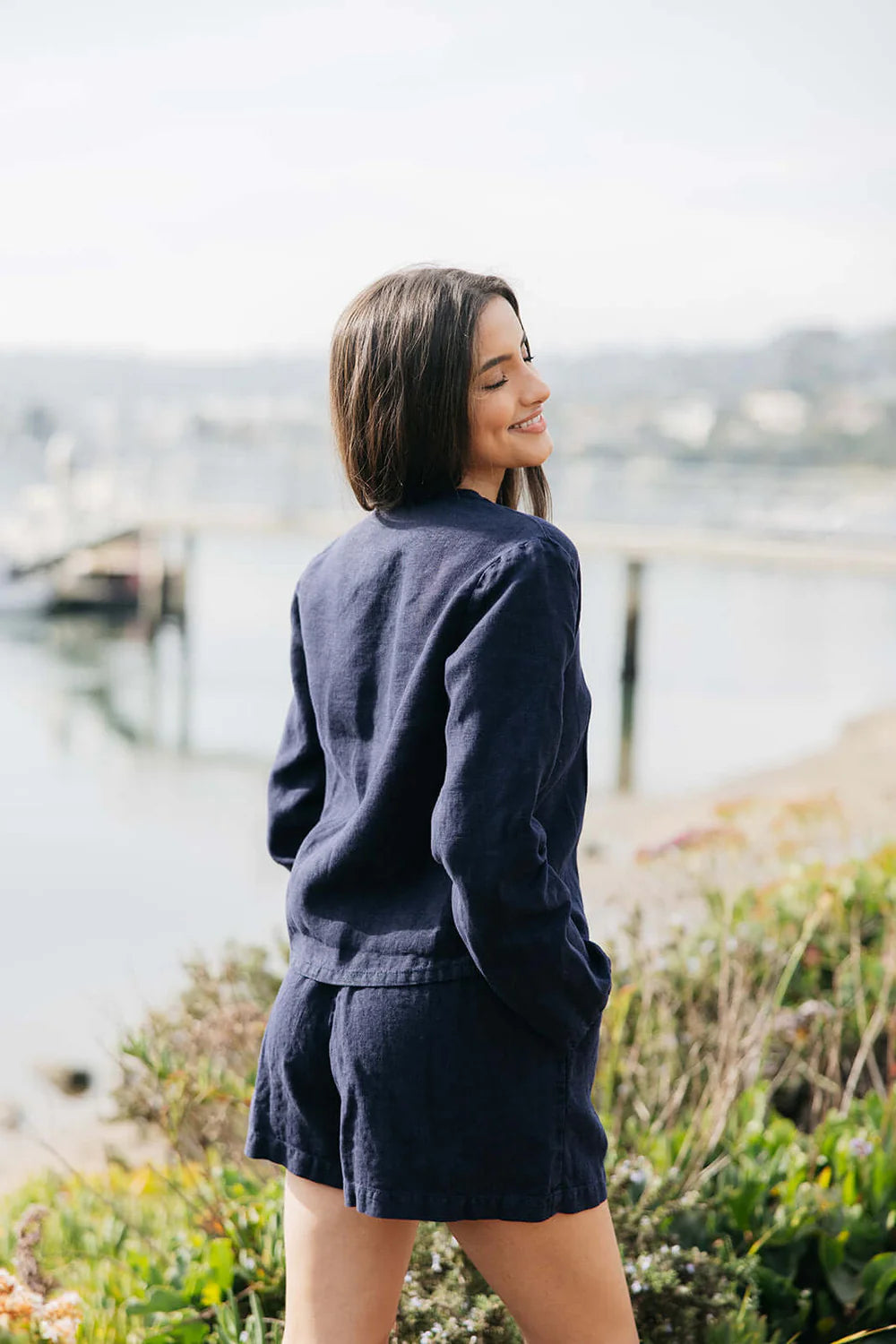 Navy Hudson Linen Short