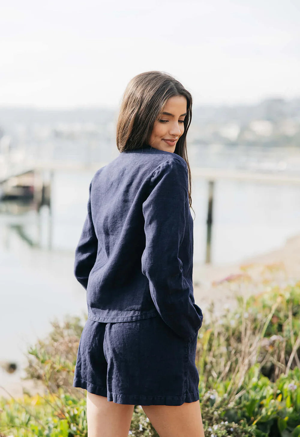 Navy Hudson Linen Short