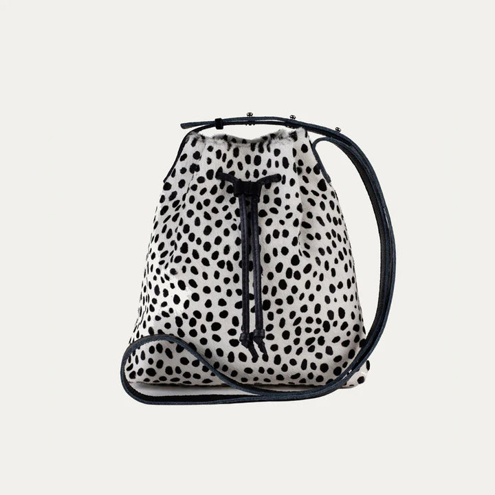 Black White Cheetah Mini Crossbody Tote