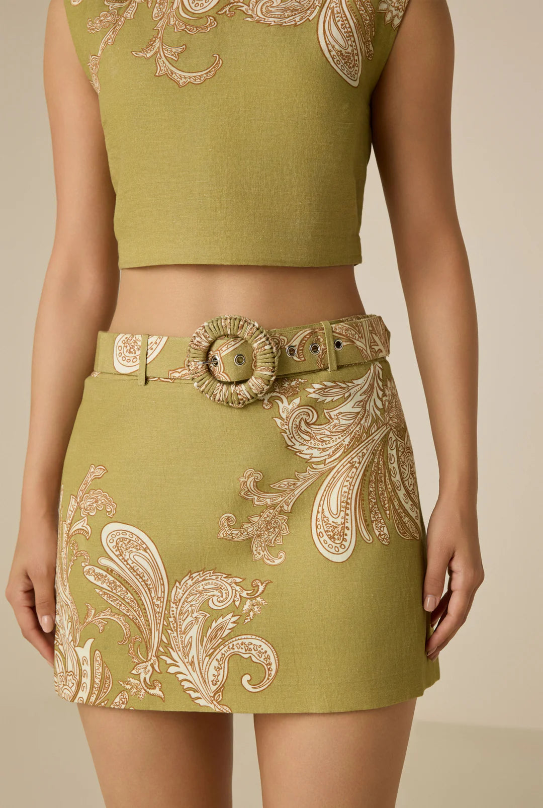 Olive Sakhi Mini Skirt
