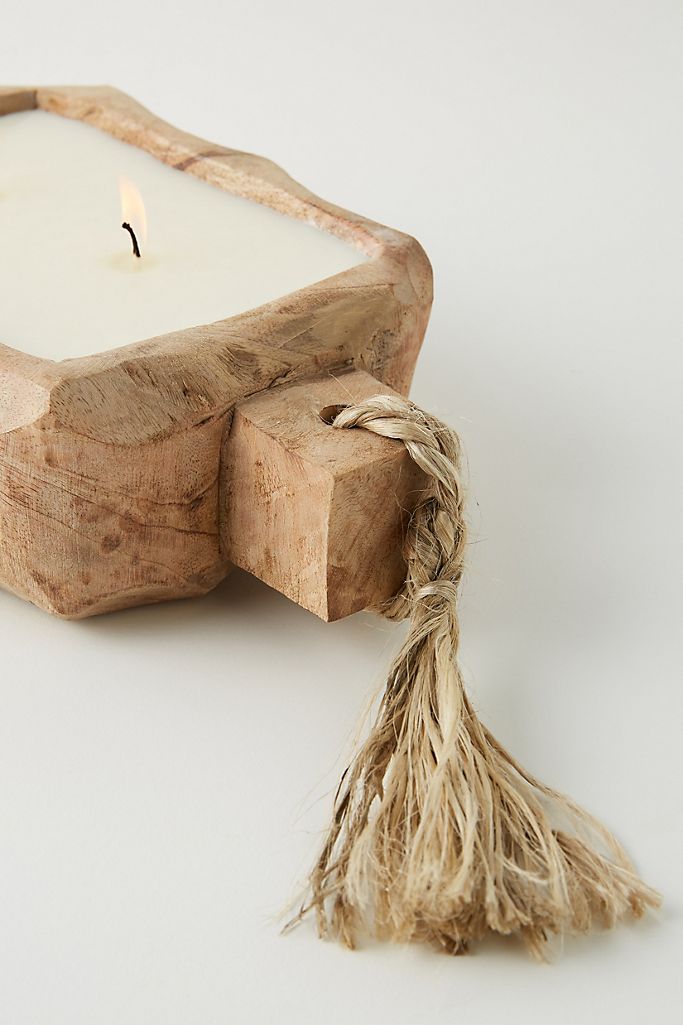 Small Grapefruit Pine Driftwood Candle Tray