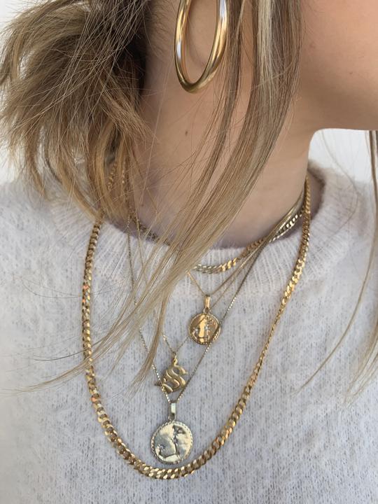 Gold Old English Necklace Large
