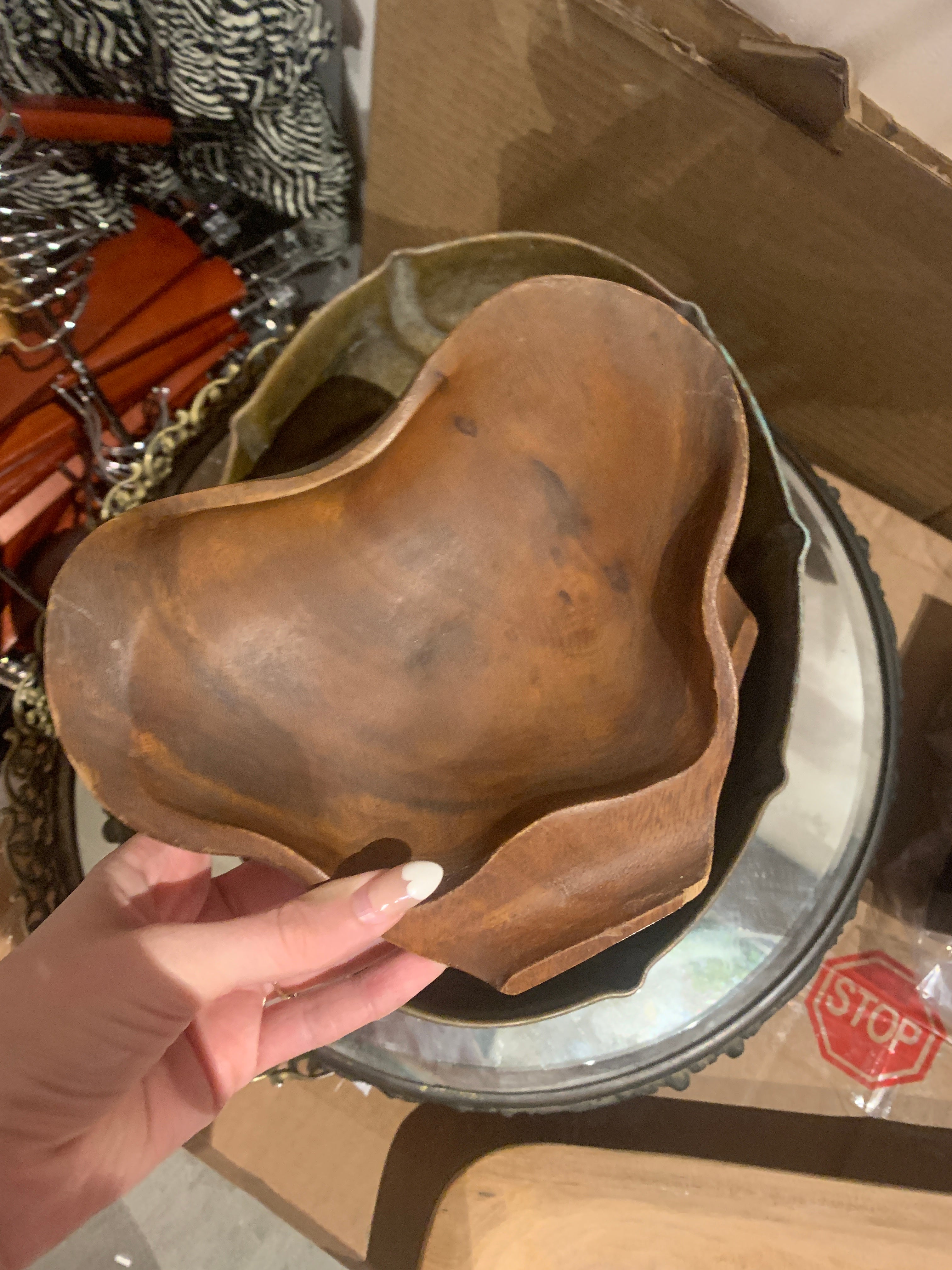 Curved Teak Bowl