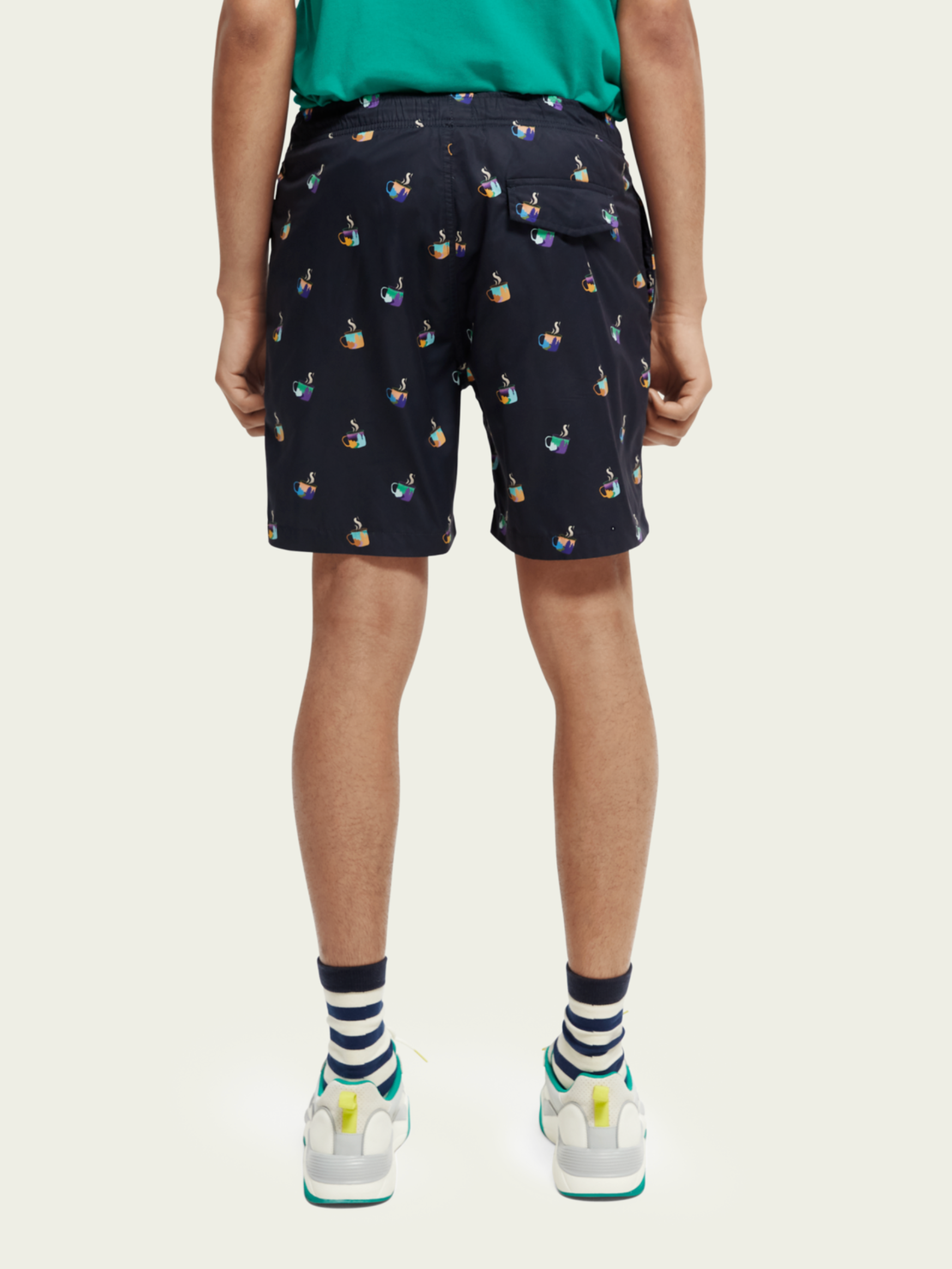 Coffee Print Swim Short