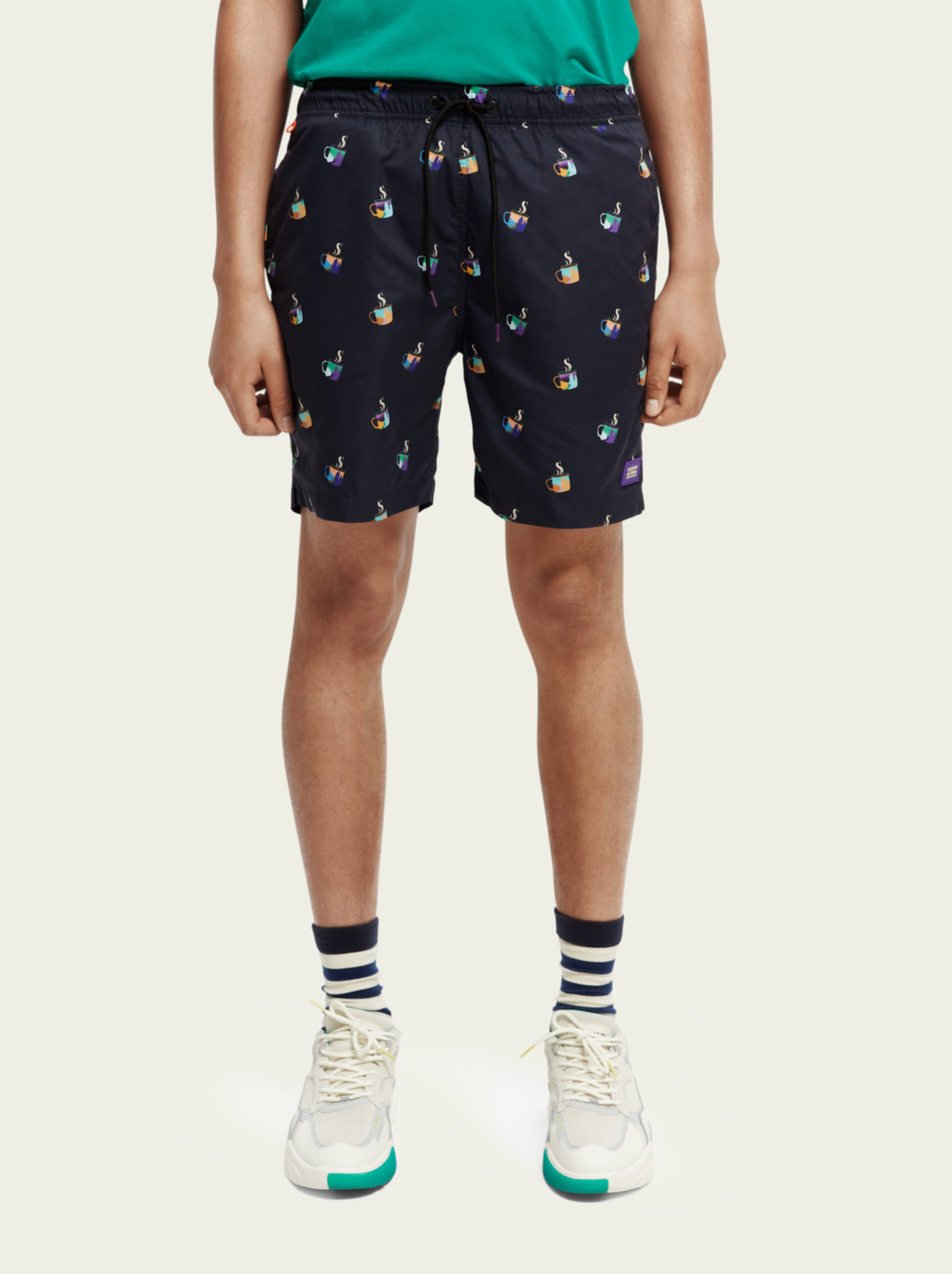Coffee Print Swim Short