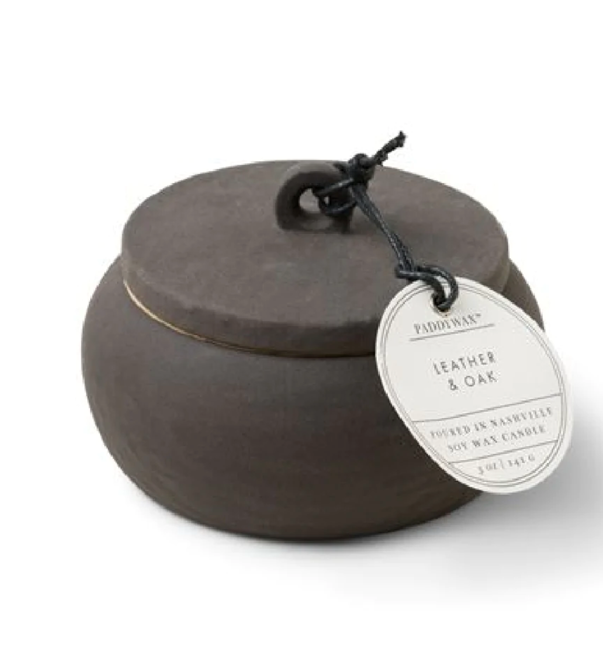 Cali Ceramic Candle Leather & Oak