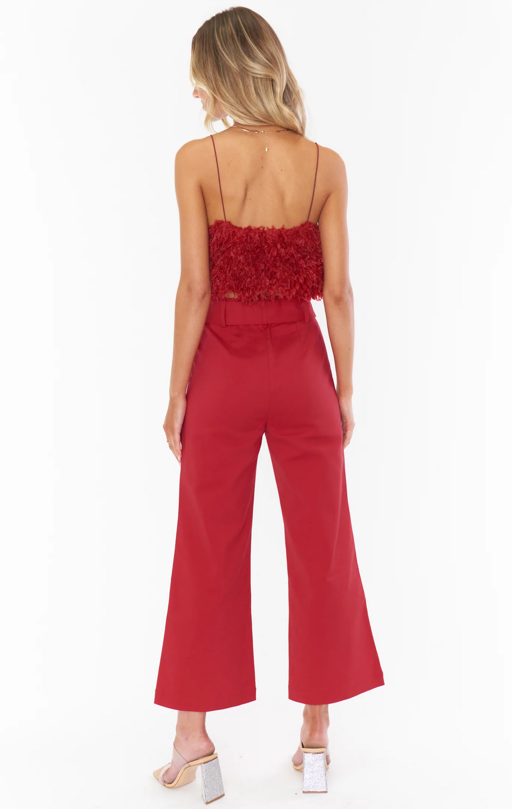 Red Dj Cropped Pants