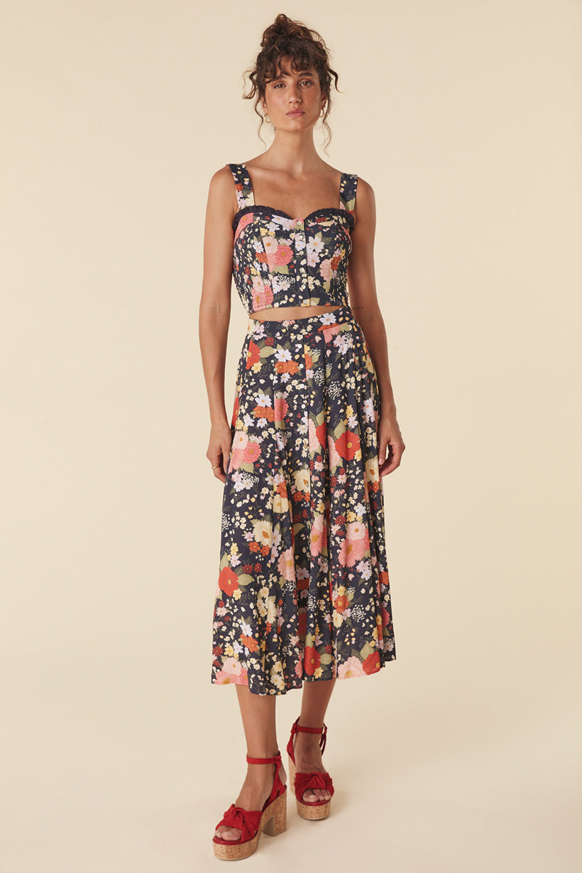 Nightshade Sangria Midi Skirt
