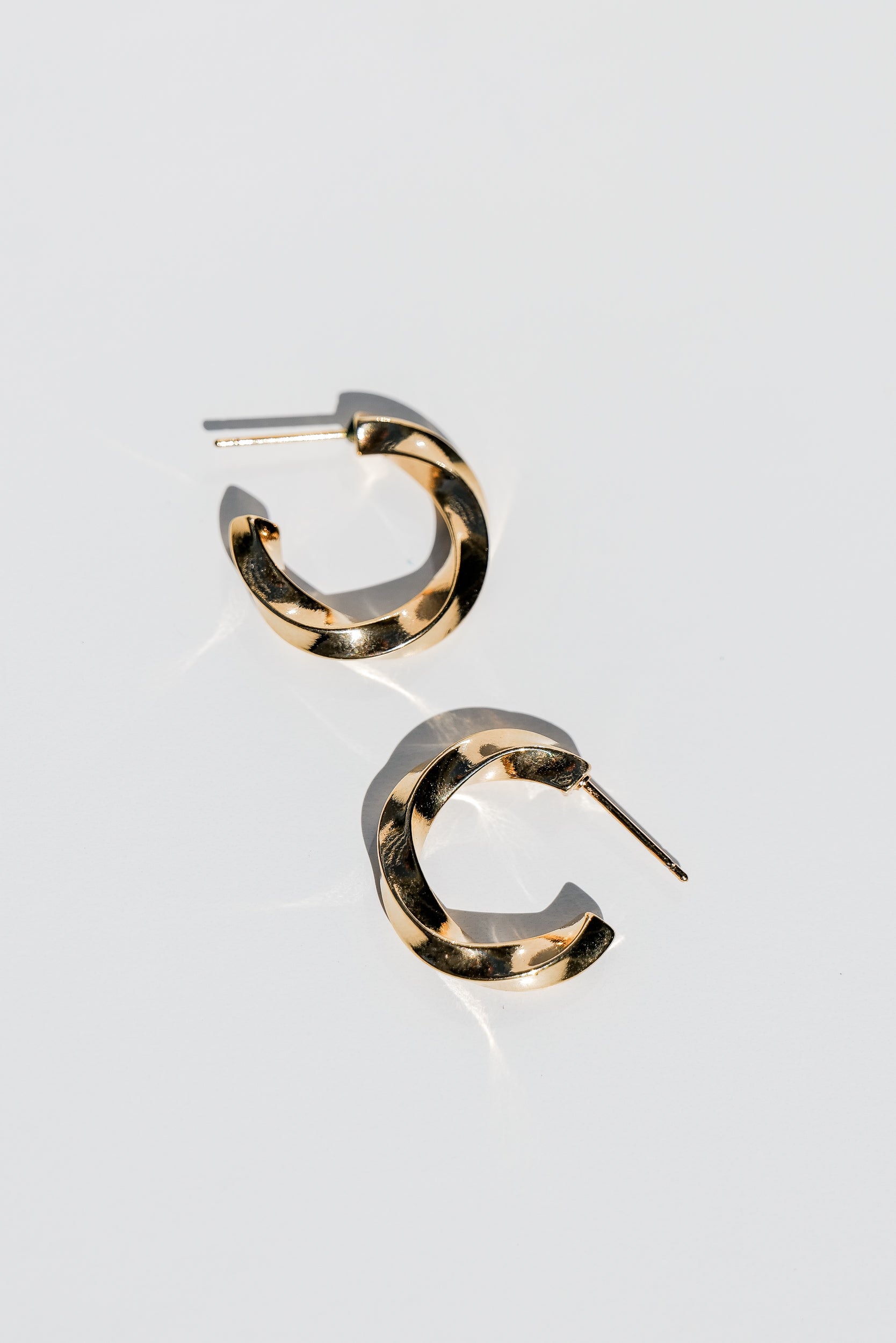 Gold Medium Twisted Hoops