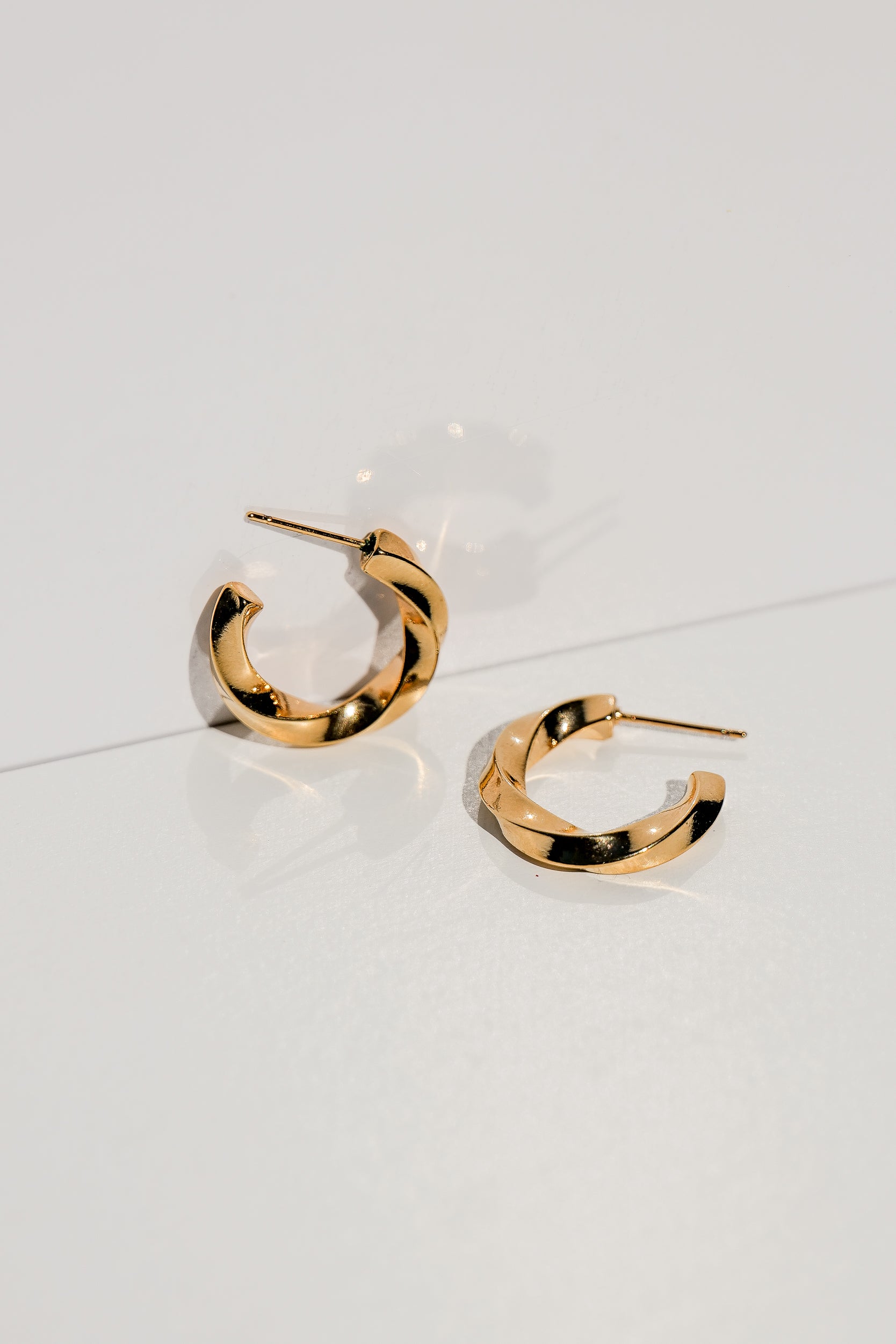 Gold Medium Twisted Hoops