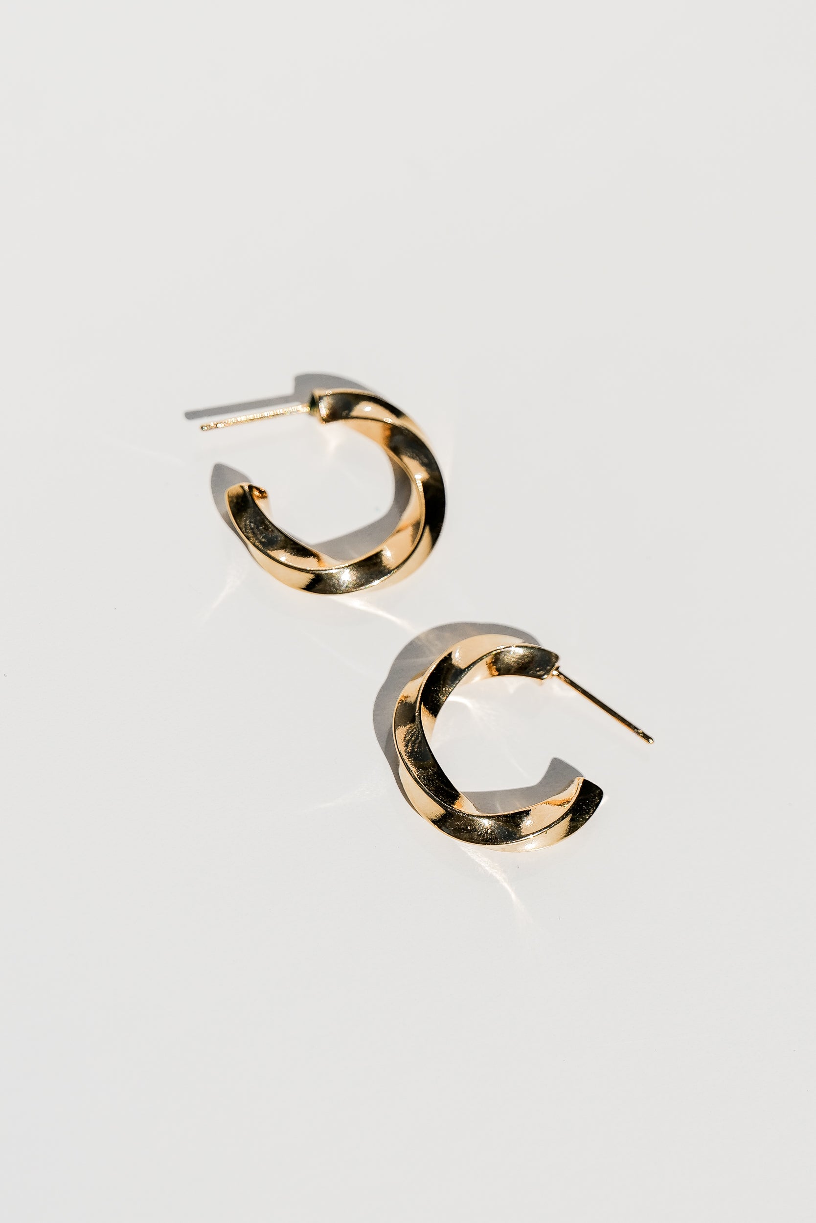 Gold Medium Twisted Hoops