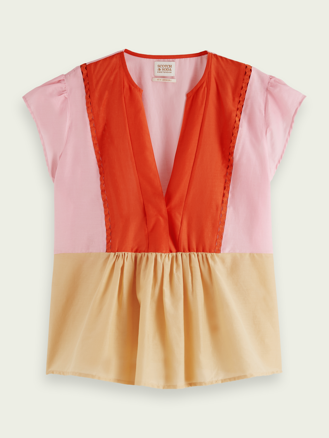 Silk Colorblock Top