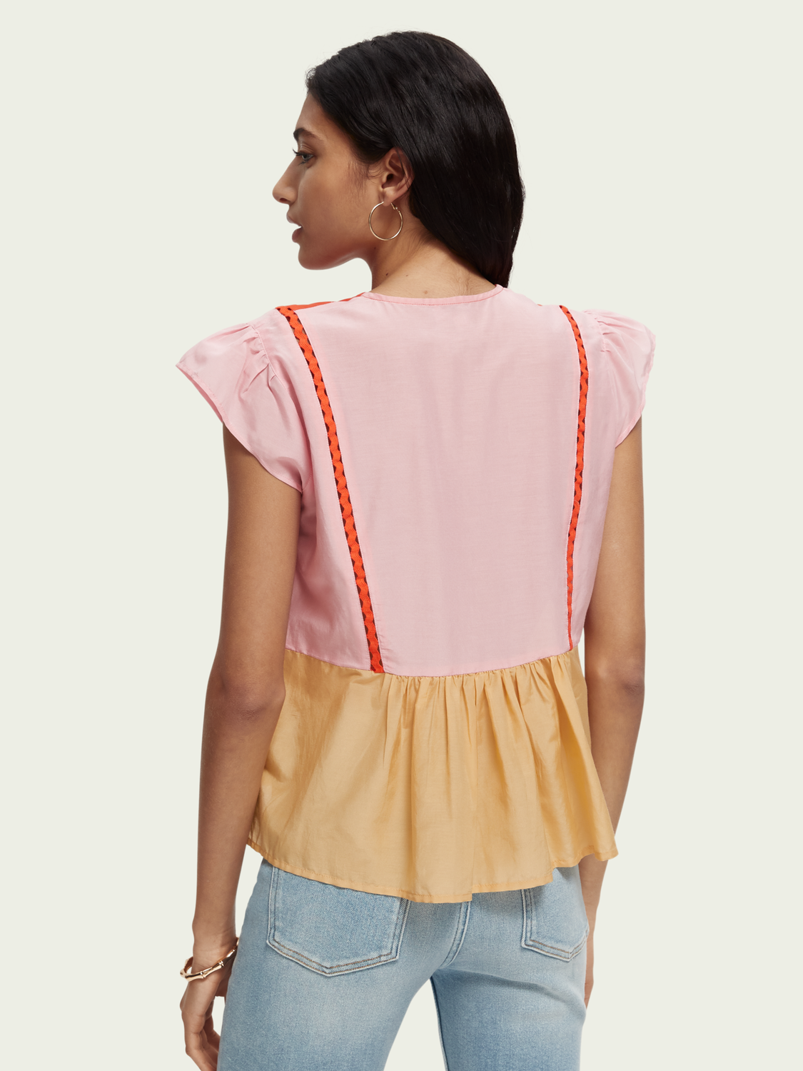 Silk Colorblock Top