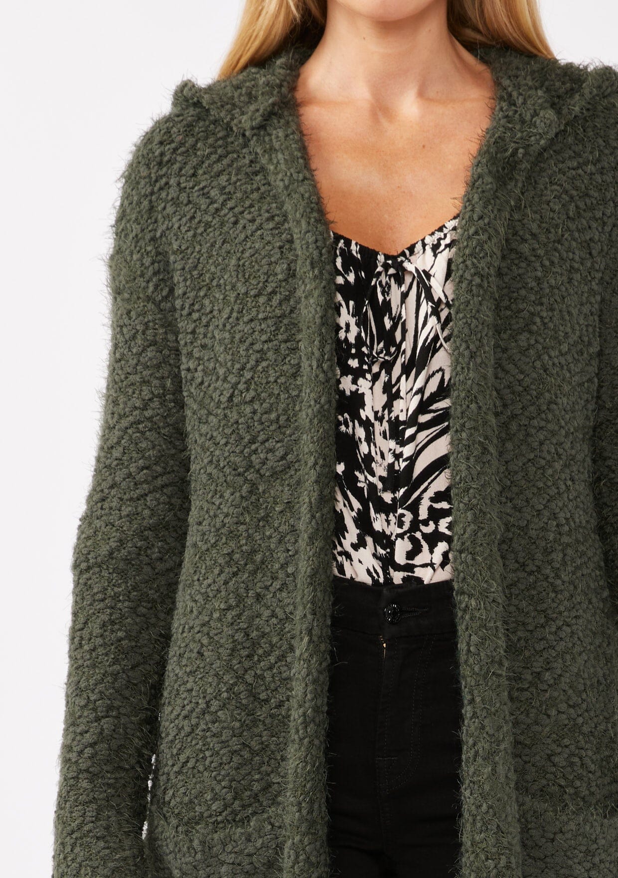 Olive Homebody Hooded Cardi