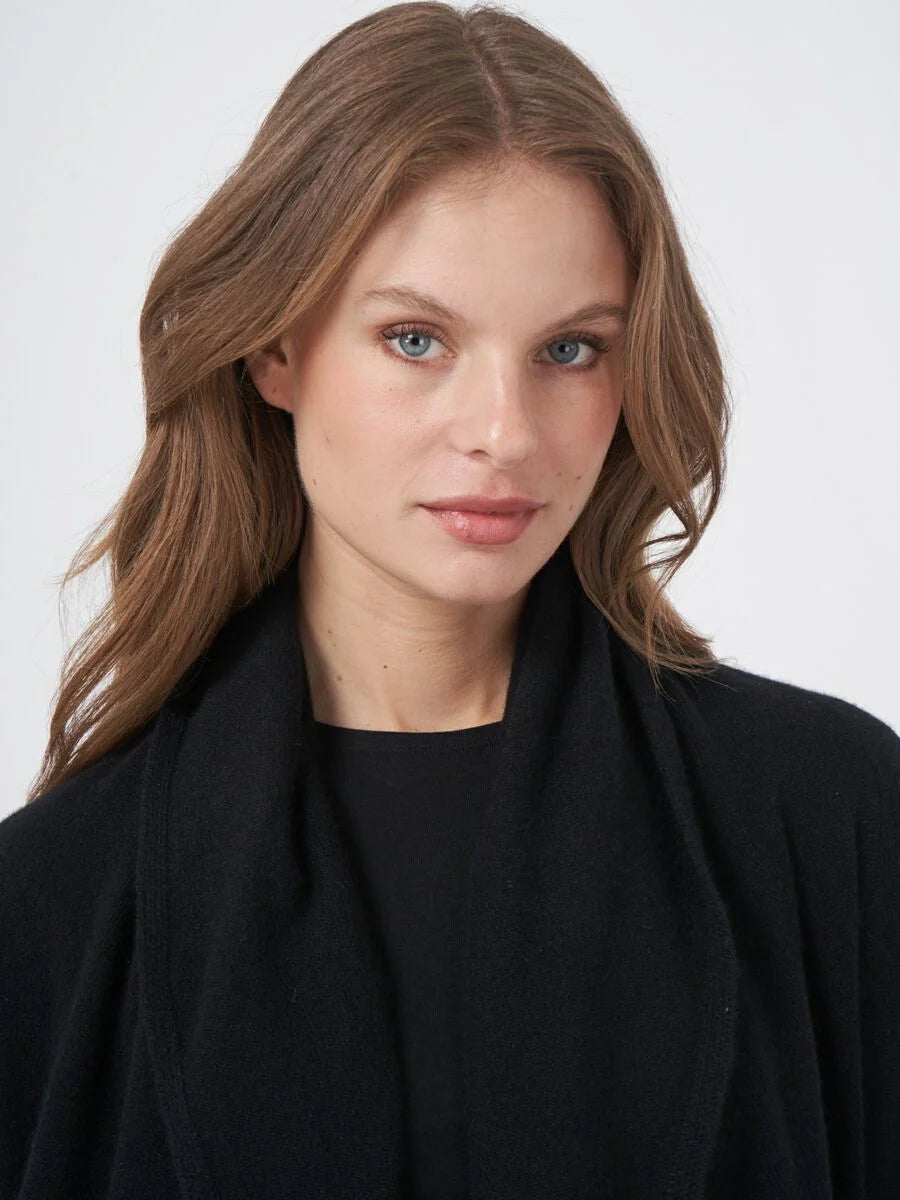 Black Shawl Cashmere Cardigan