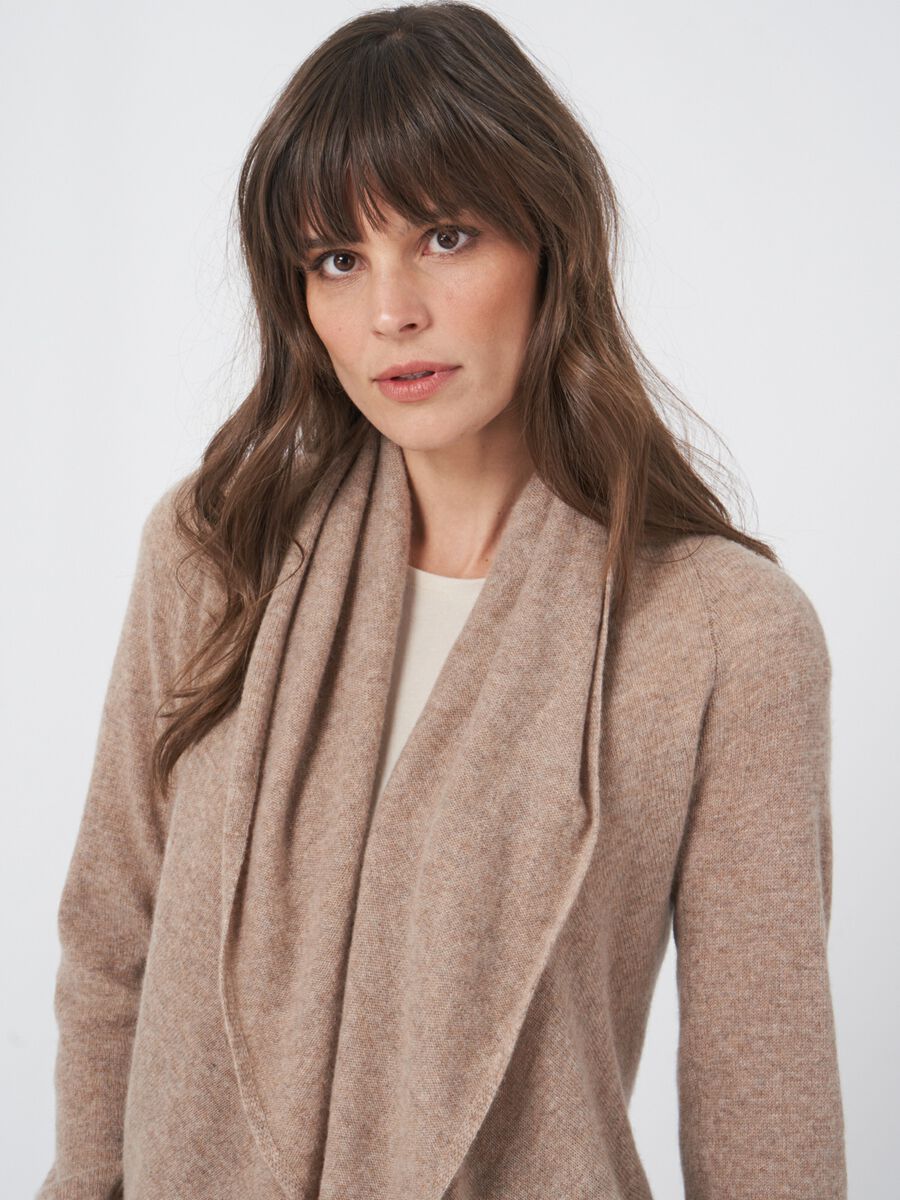 Taupe Shawl Cashmere Cardigan