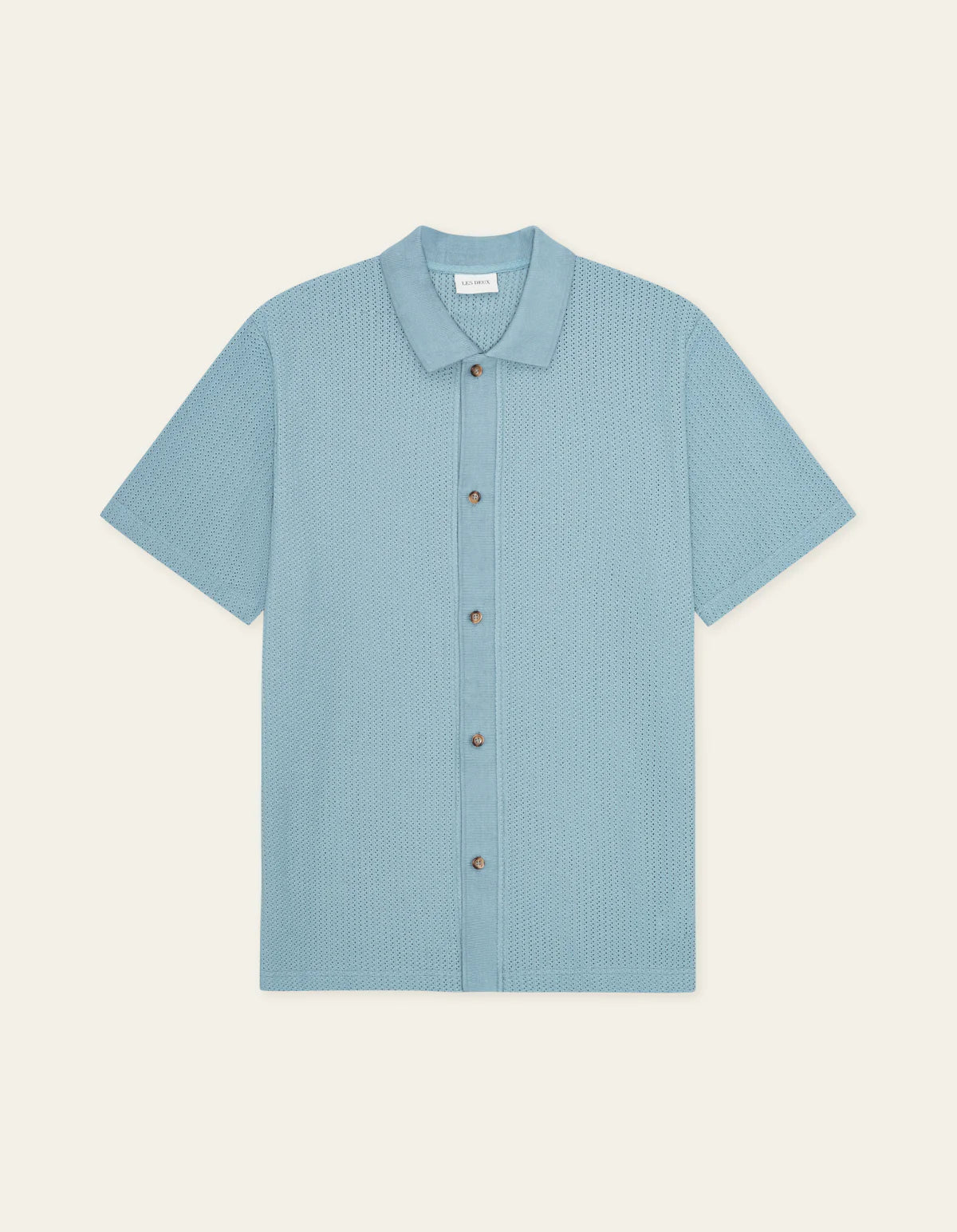 Faded Blue Pointelle SS Shirt