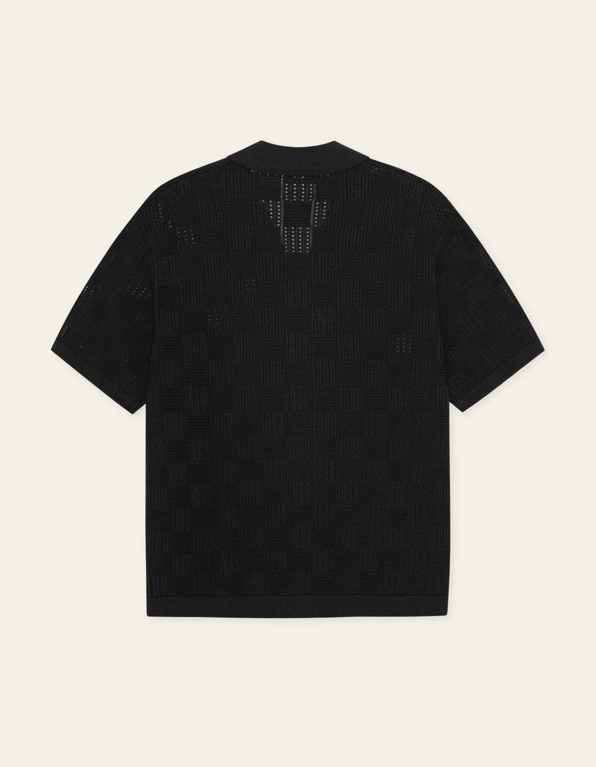 Black Squared Knitted SS Shirt