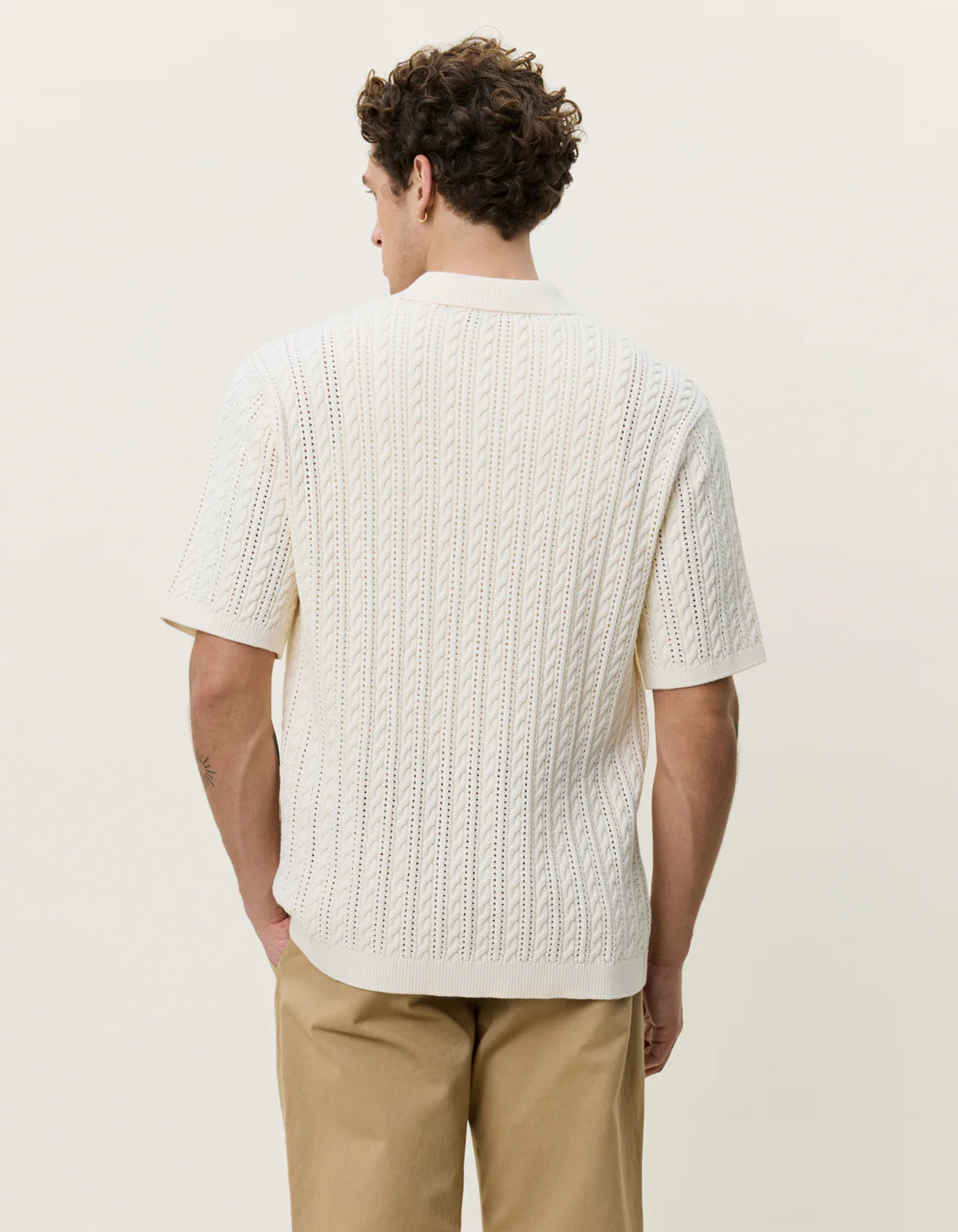 Eggnog Cable Knitted SS Shirt