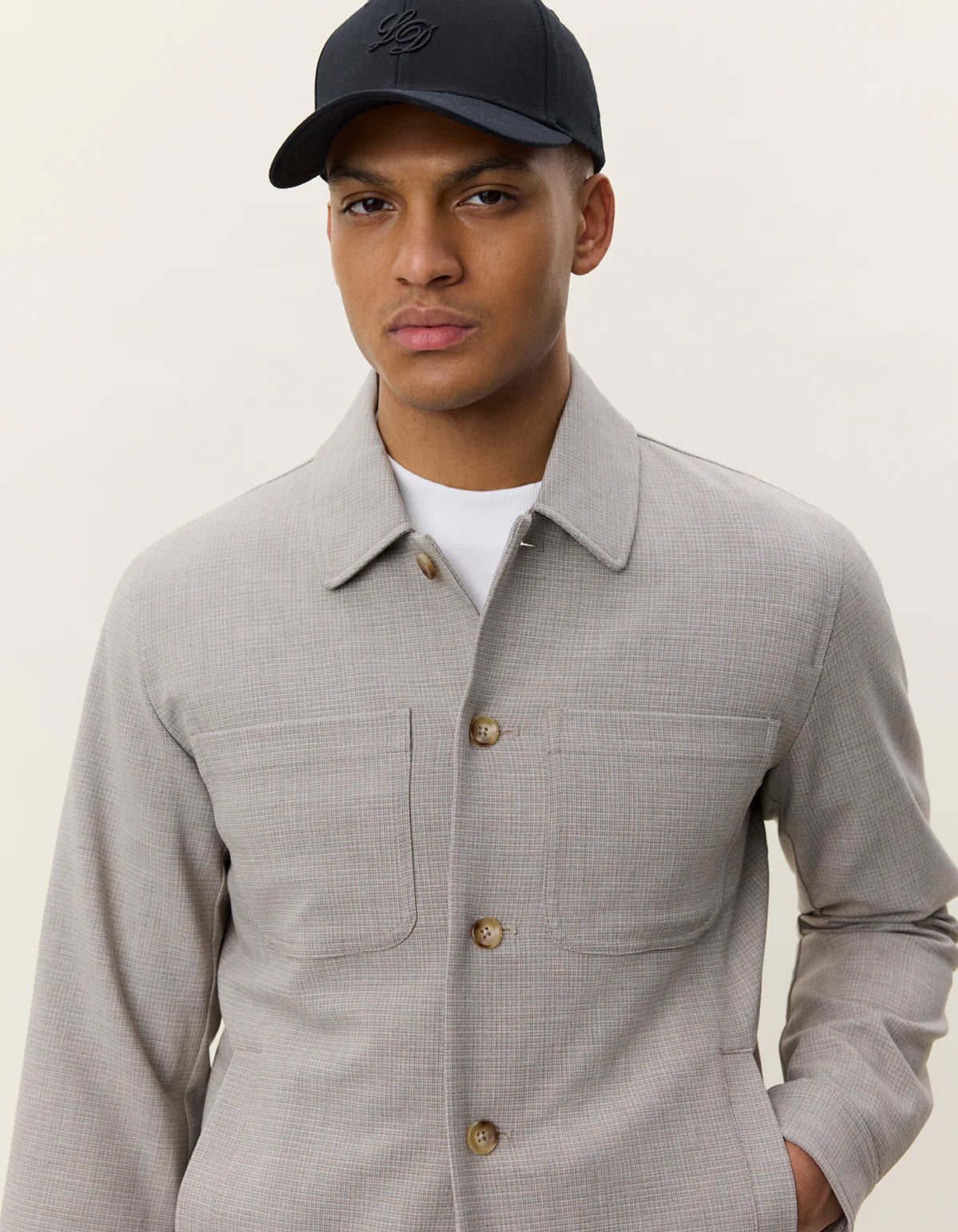 Brown Mini Check Hybrid Jacket