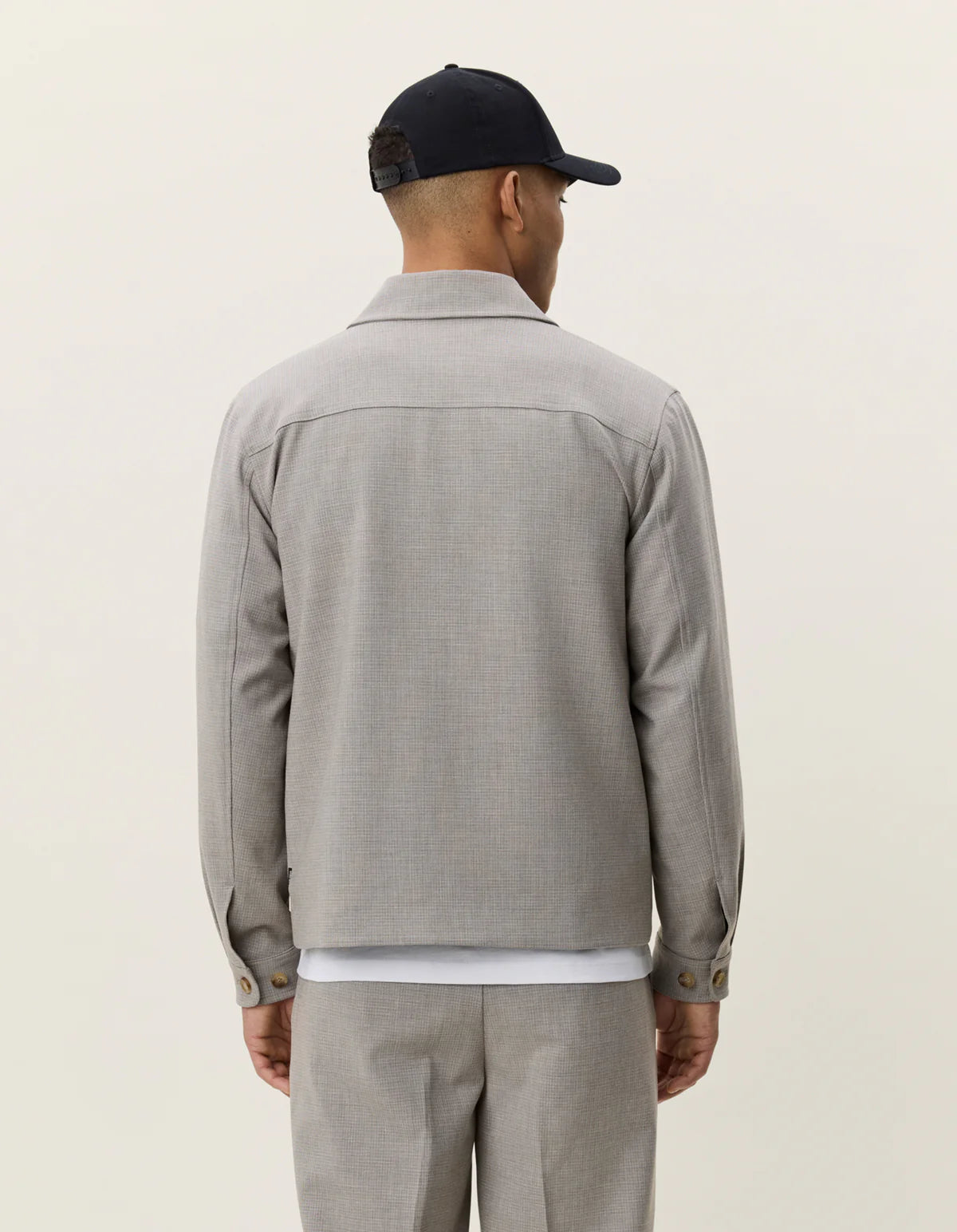 Brown Mini Check Hybrid Jacket