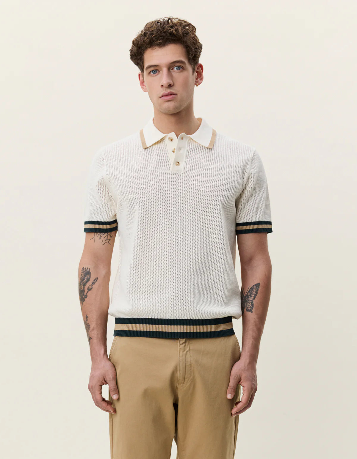Eggnog Lace Knitted Polo