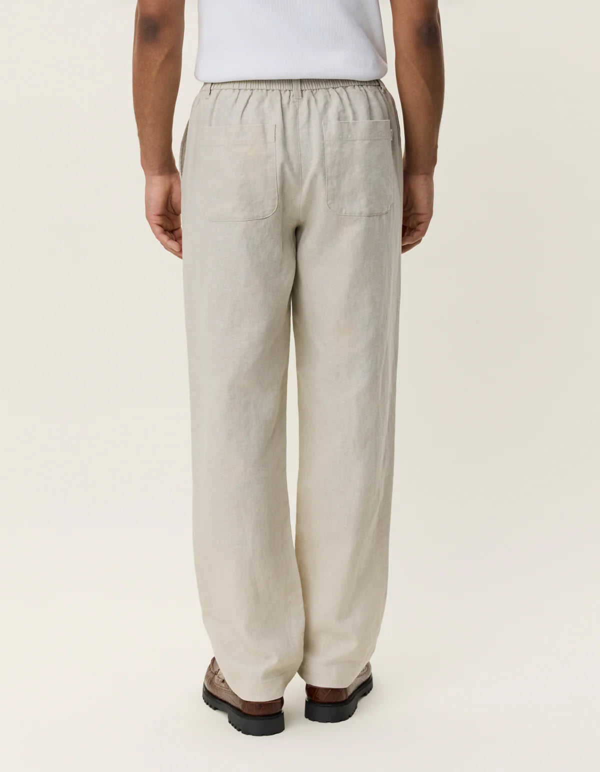Light Sand Linen Suit Pants
