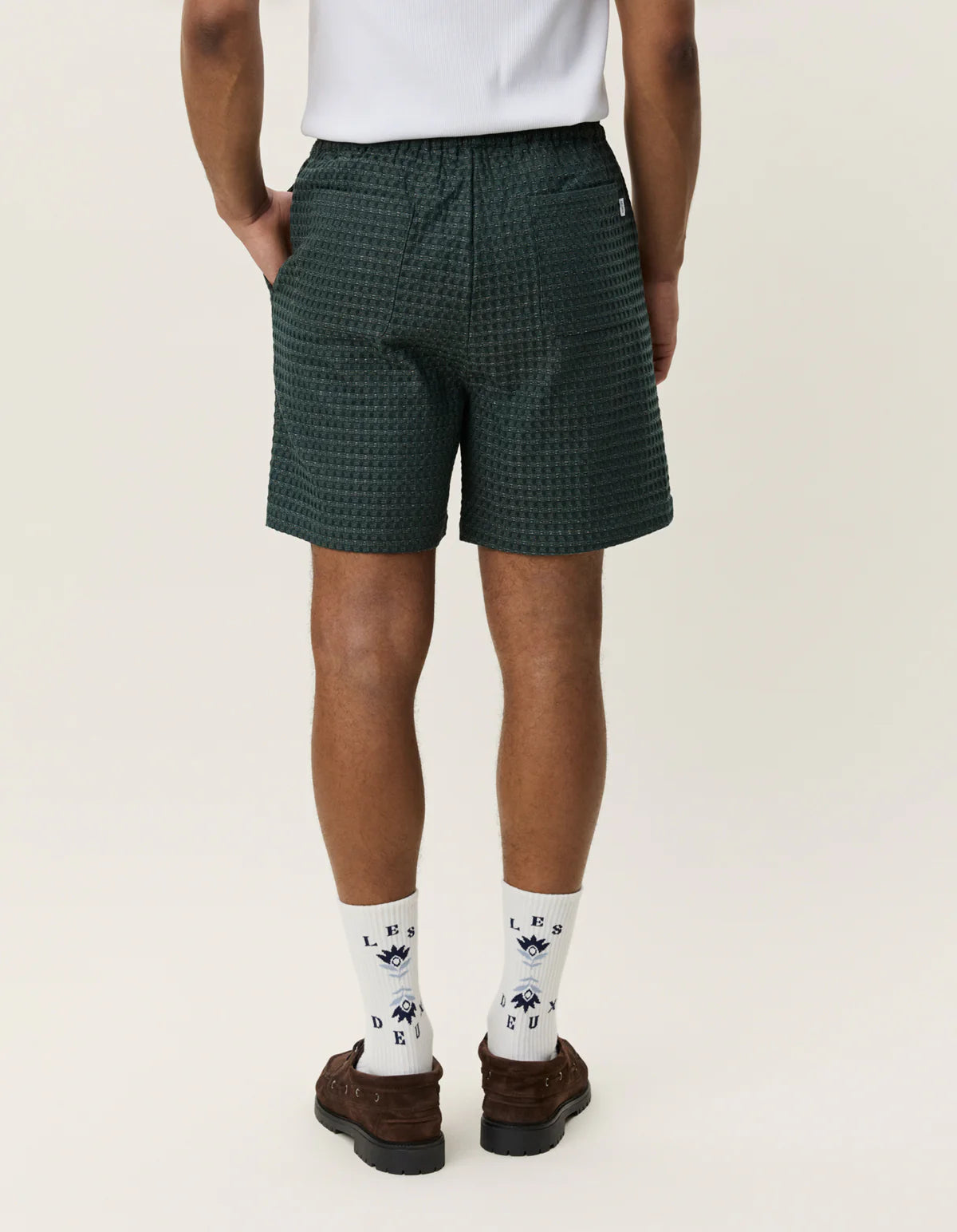 Pine Green Check Seersucker Shorts