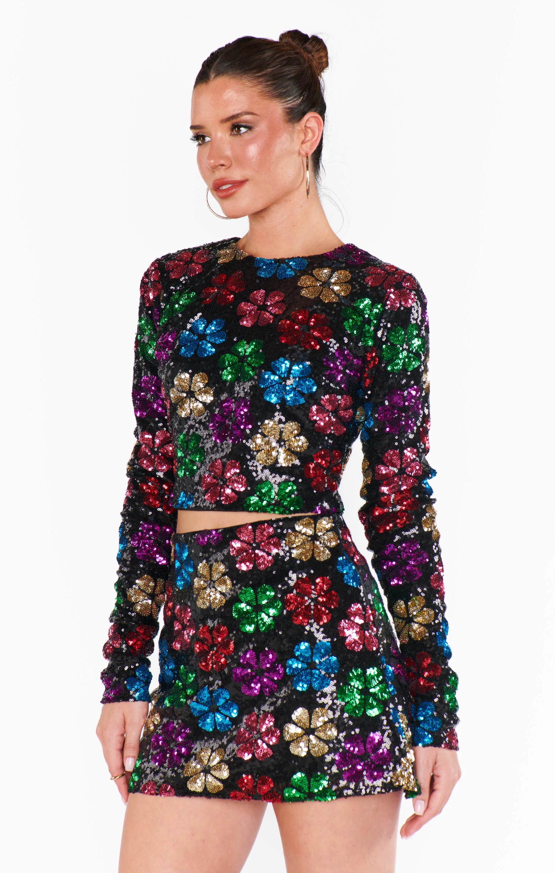 Flower Pop Sequin Top