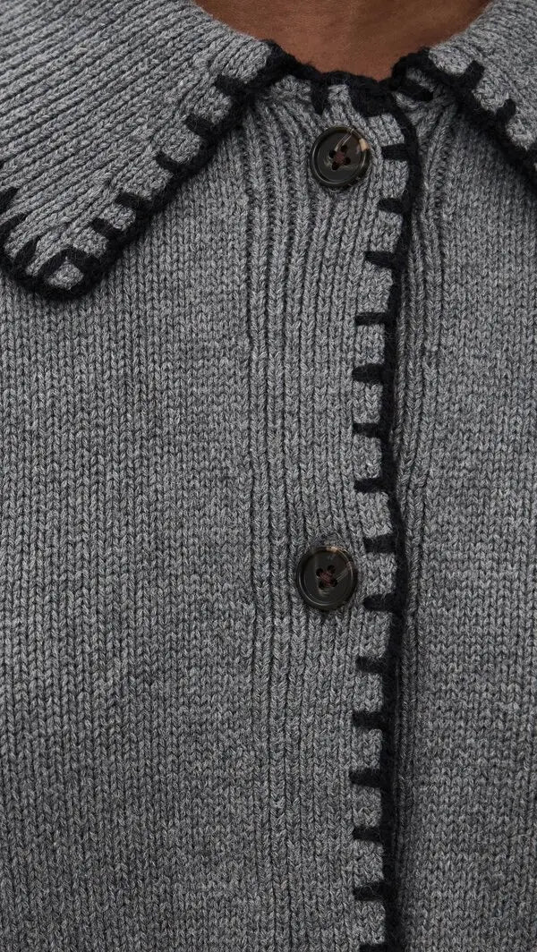 Rayleen Charcoal Blanket Stitch