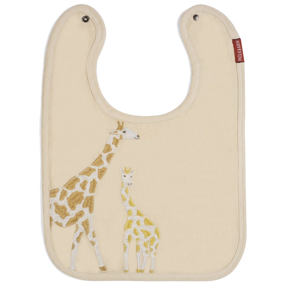 Giraffe Applique Linen Bib