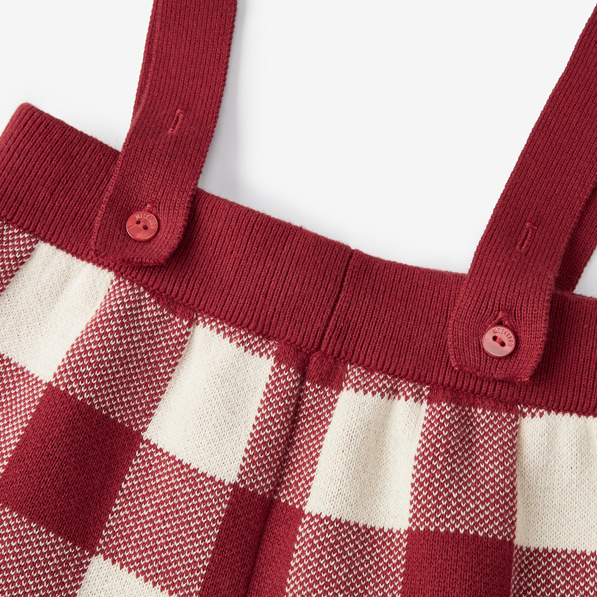 Red Gingham Suspender Pants