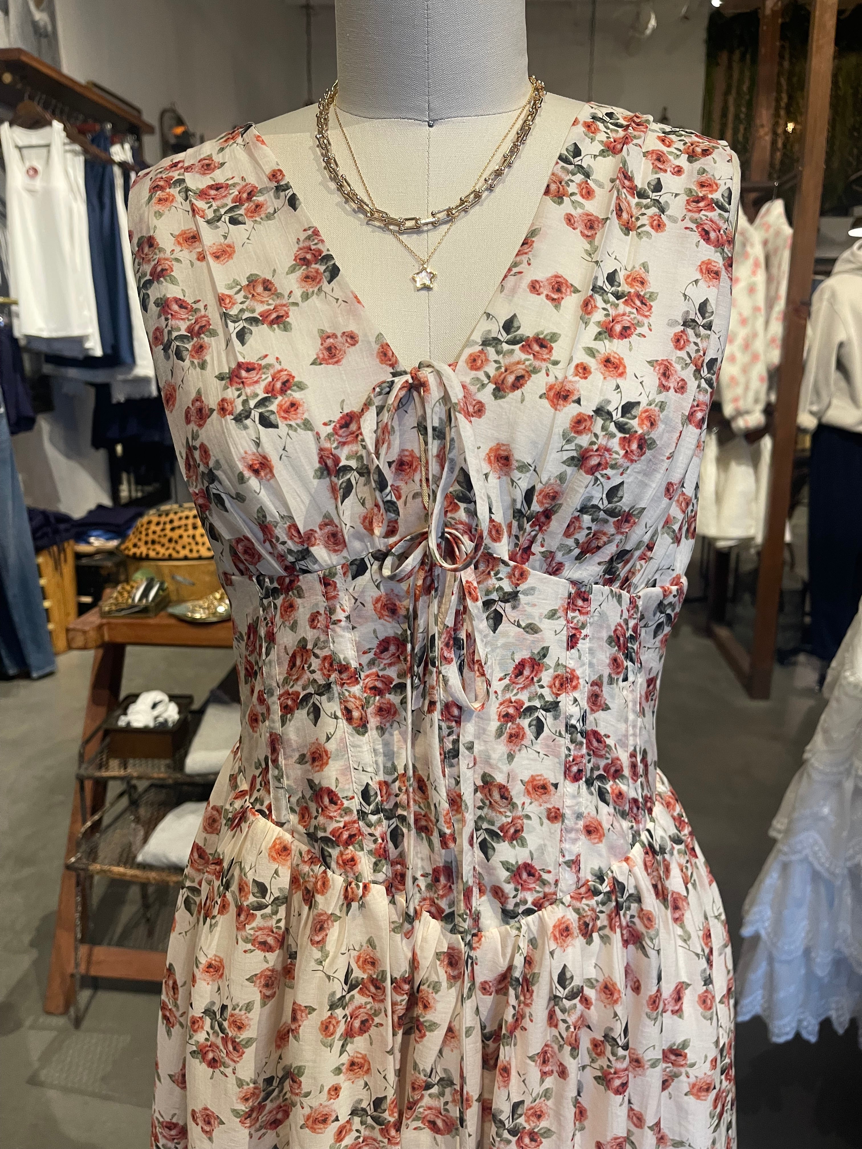Floral Corset Midi