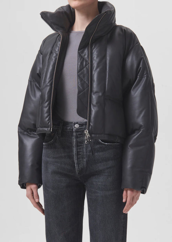 Edie Leather Puffer