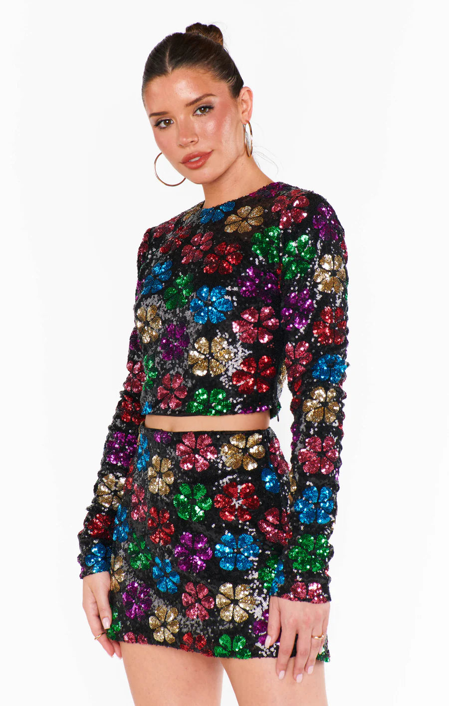 Flower Pop Sequin Top