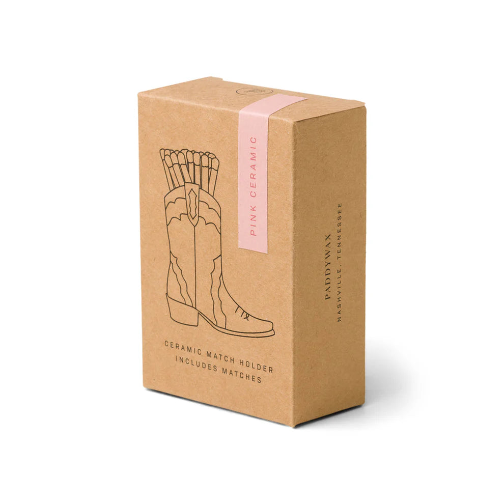 Pink Vintage Cowboy Boot Match Holder