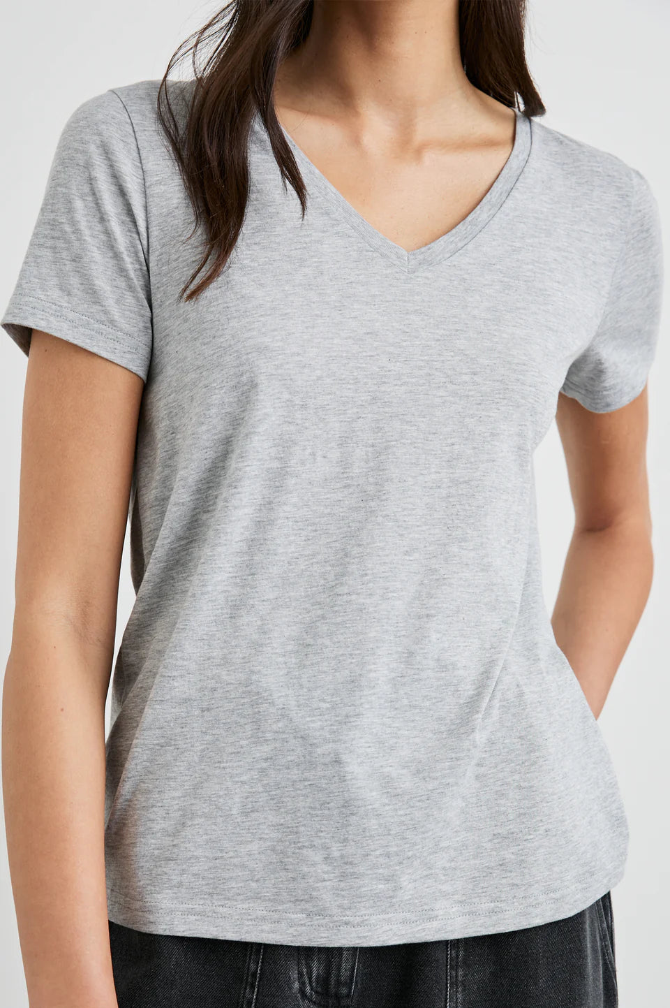 Heather Grey Classic V Neck