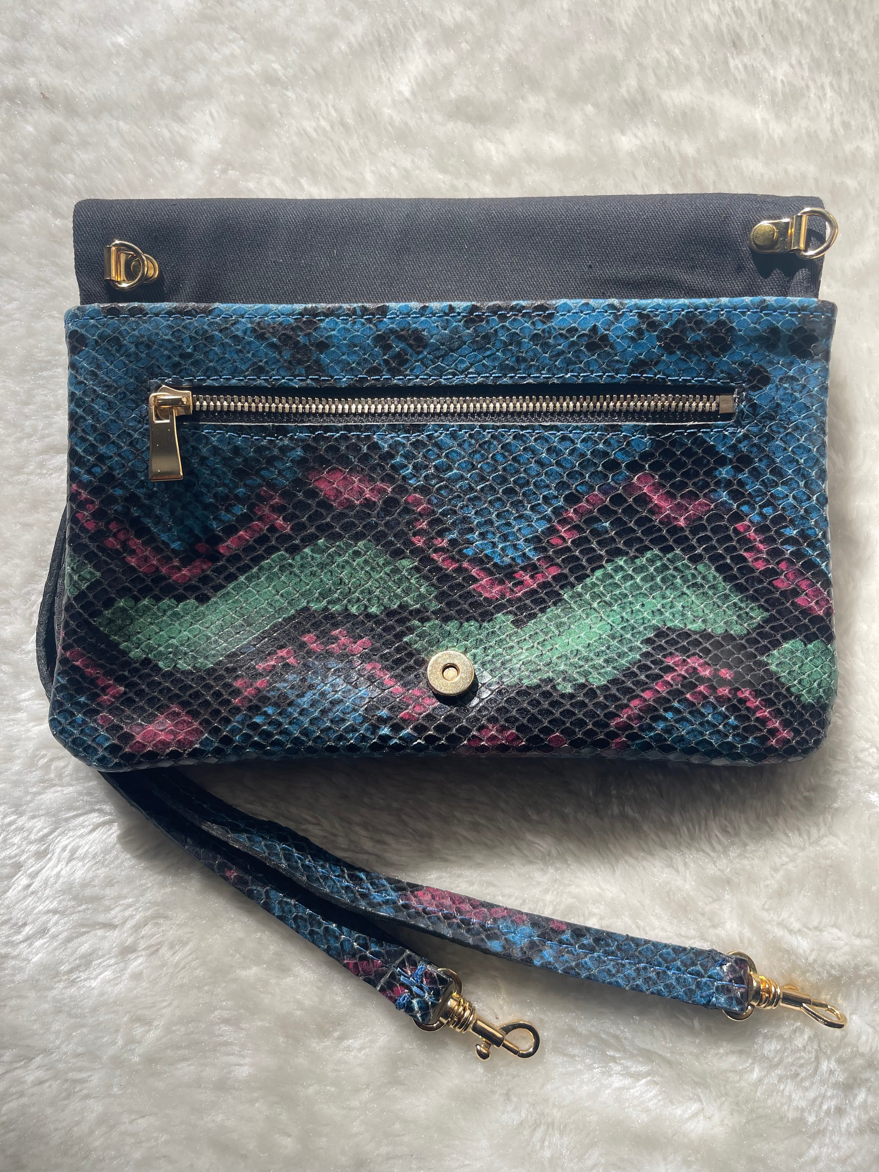 Rainbow Snake Print Belt Bag