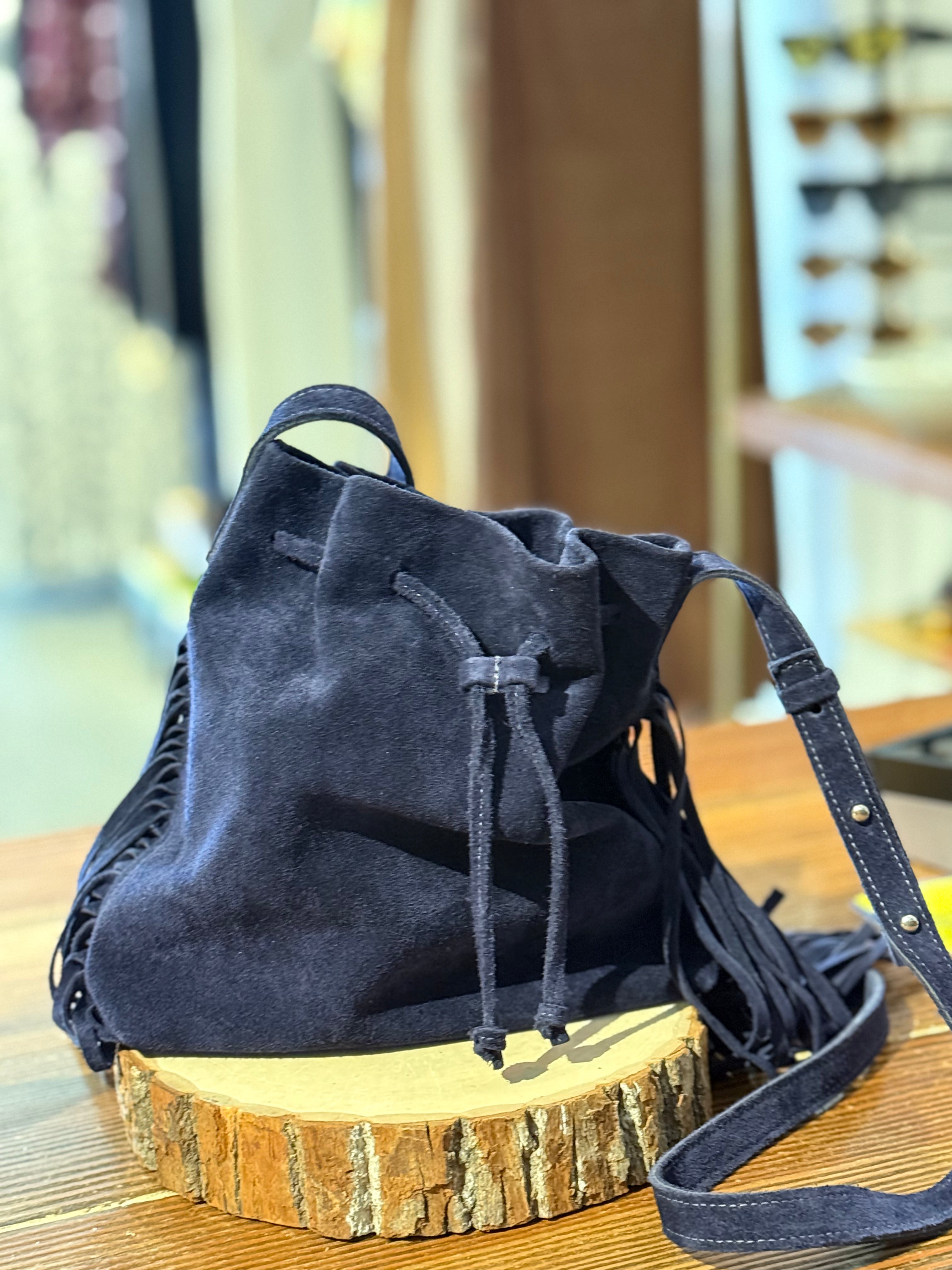 Navy 2 Sided Suede Mini Crossbody