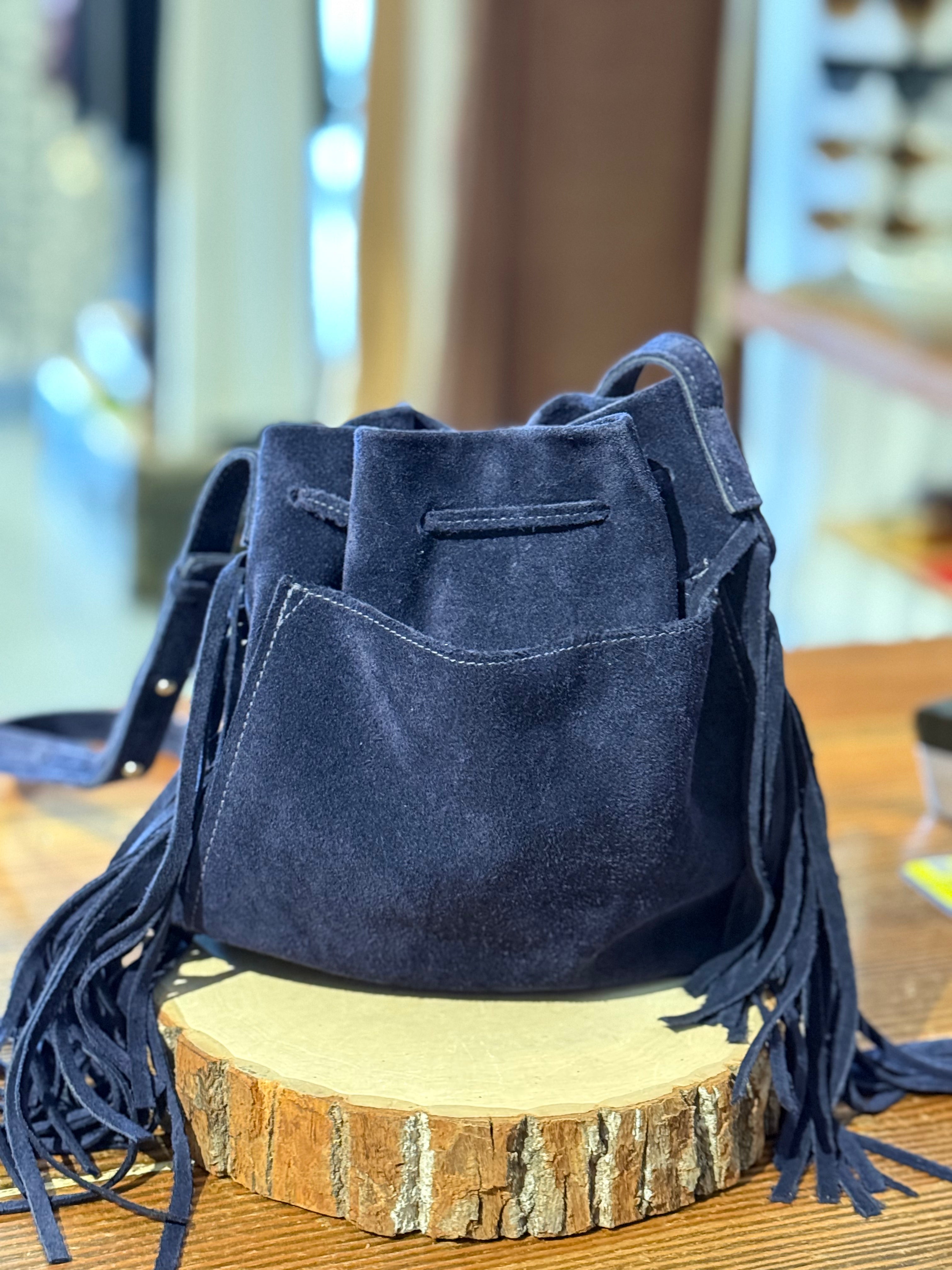 Navy 2 Sided Suede Mini Crossbody