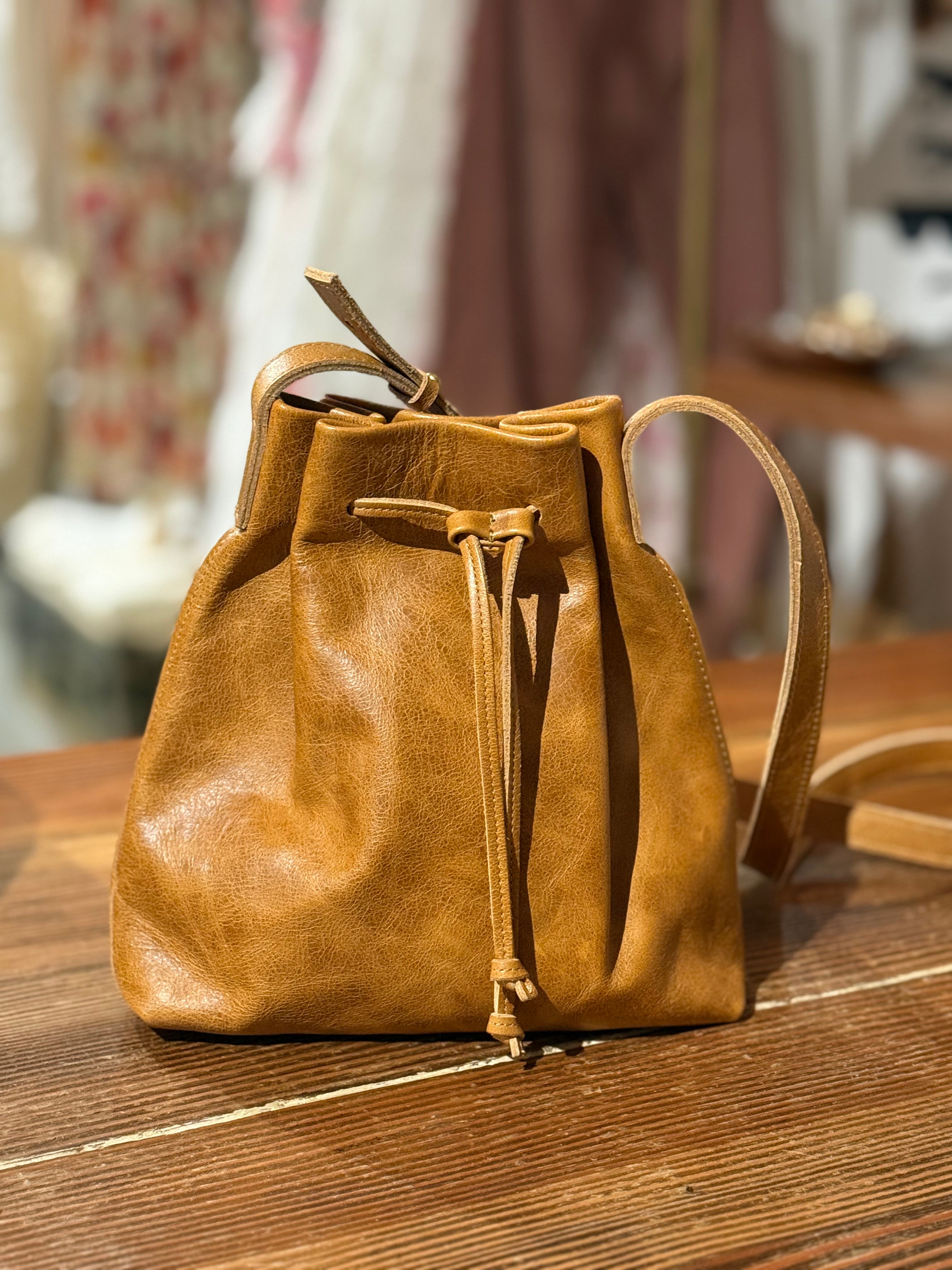 Cognac Mini Crossbody Tote