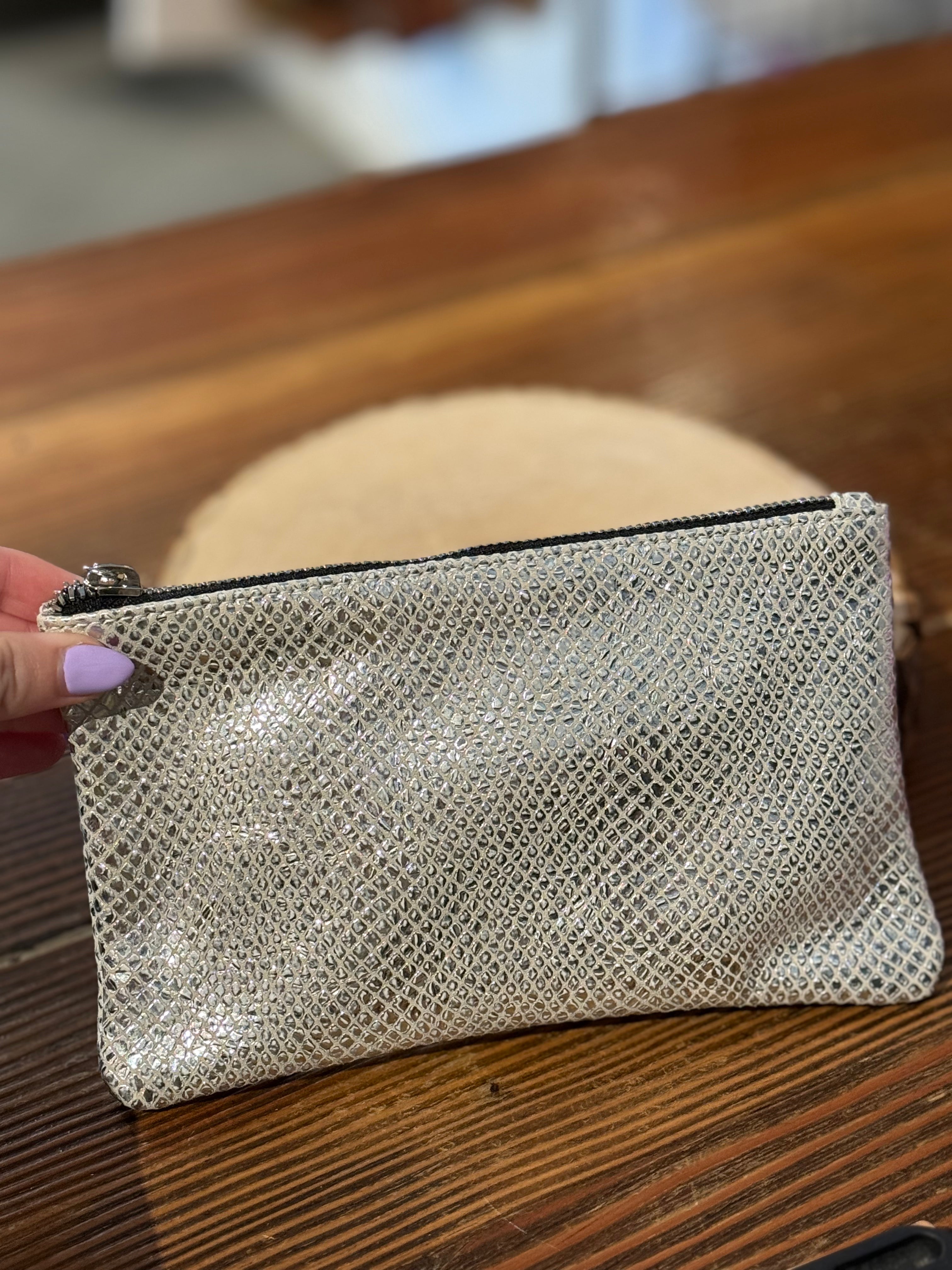 Silver Shimmer Phone Pouch