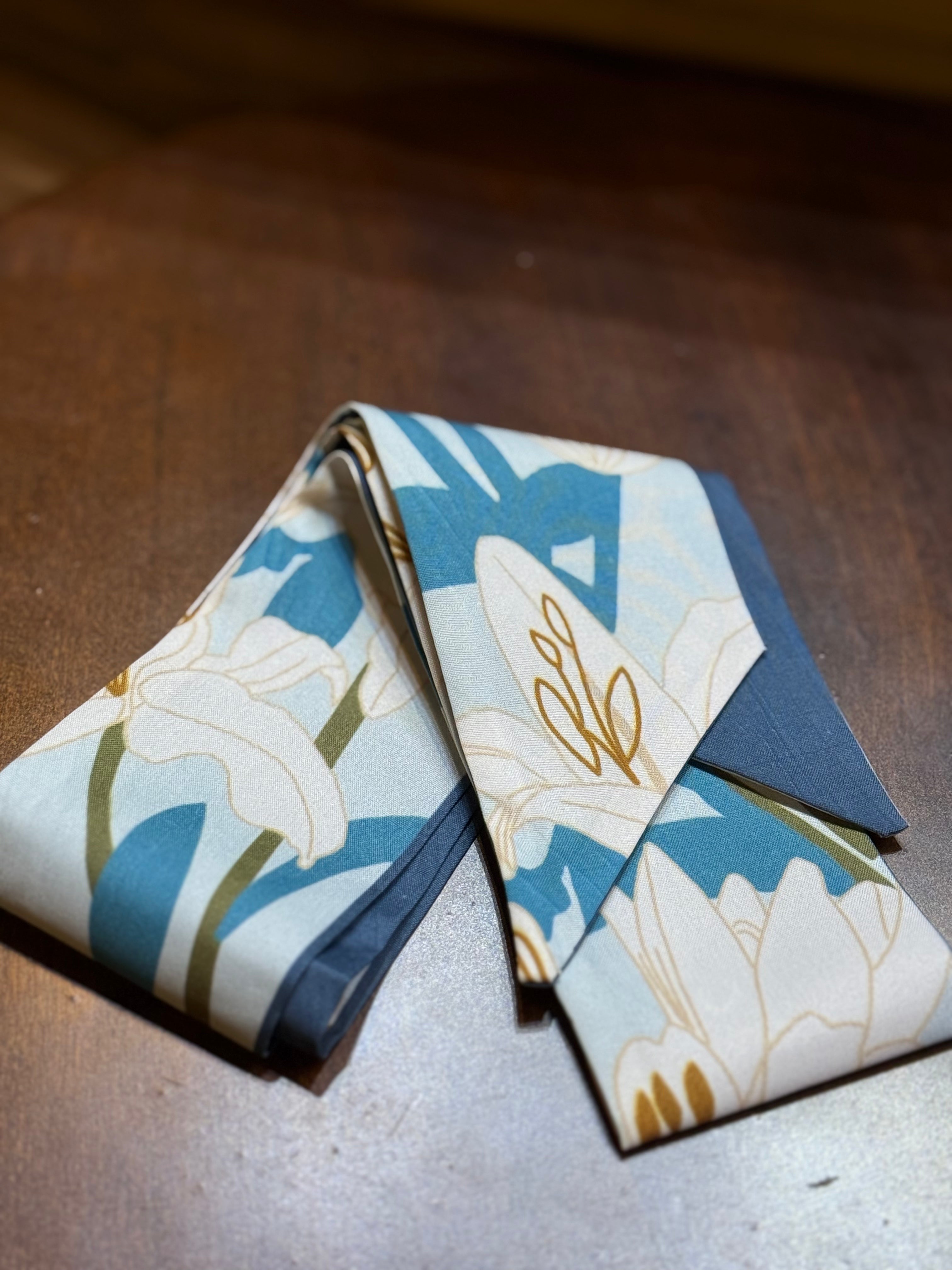Blue Lily Skinny Scarf