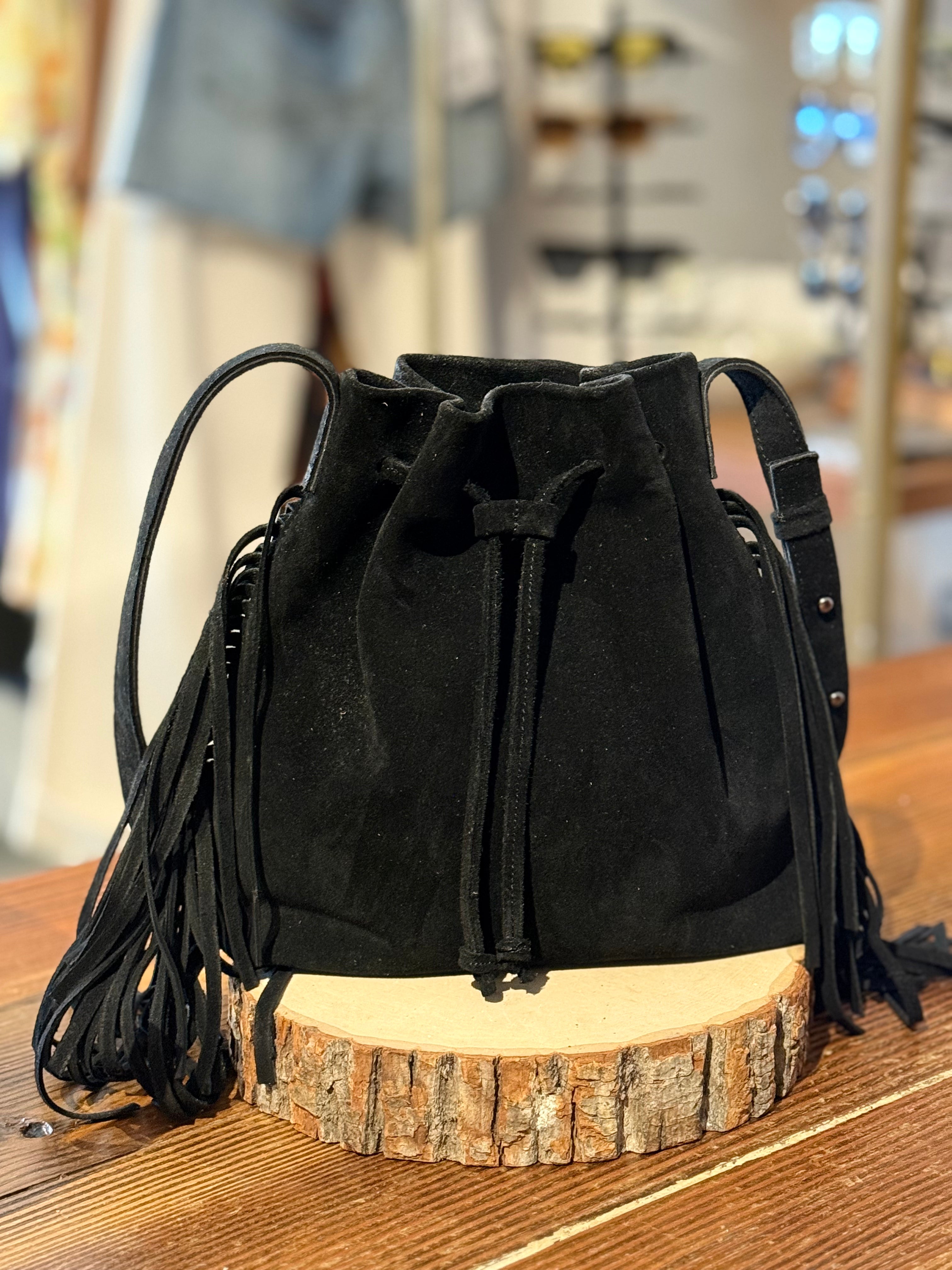 Black 2 Sided Suede Mini Crossbody