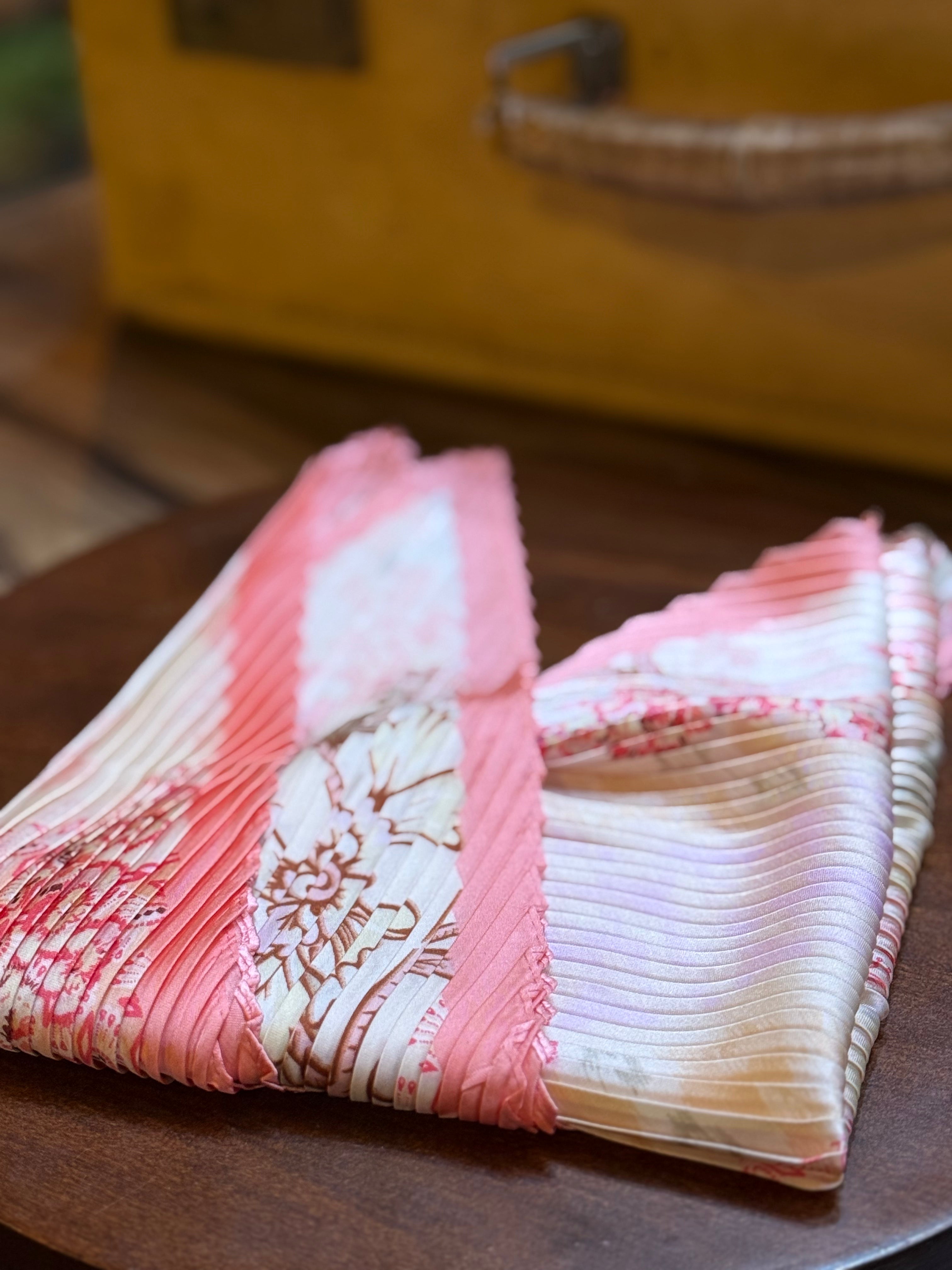 Bubblegum Floral Pleated Scarf