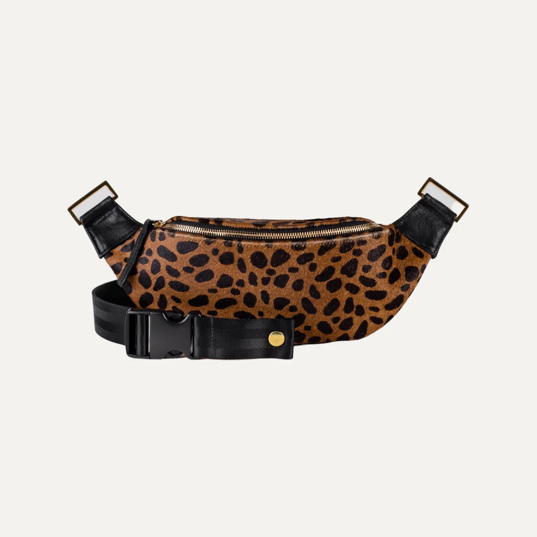 Black Brown Cheetah Fanny Pack