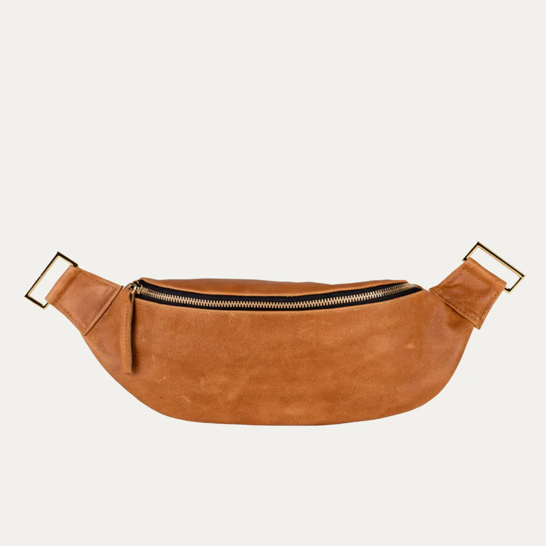 Distressed Cognac Fanny Pack